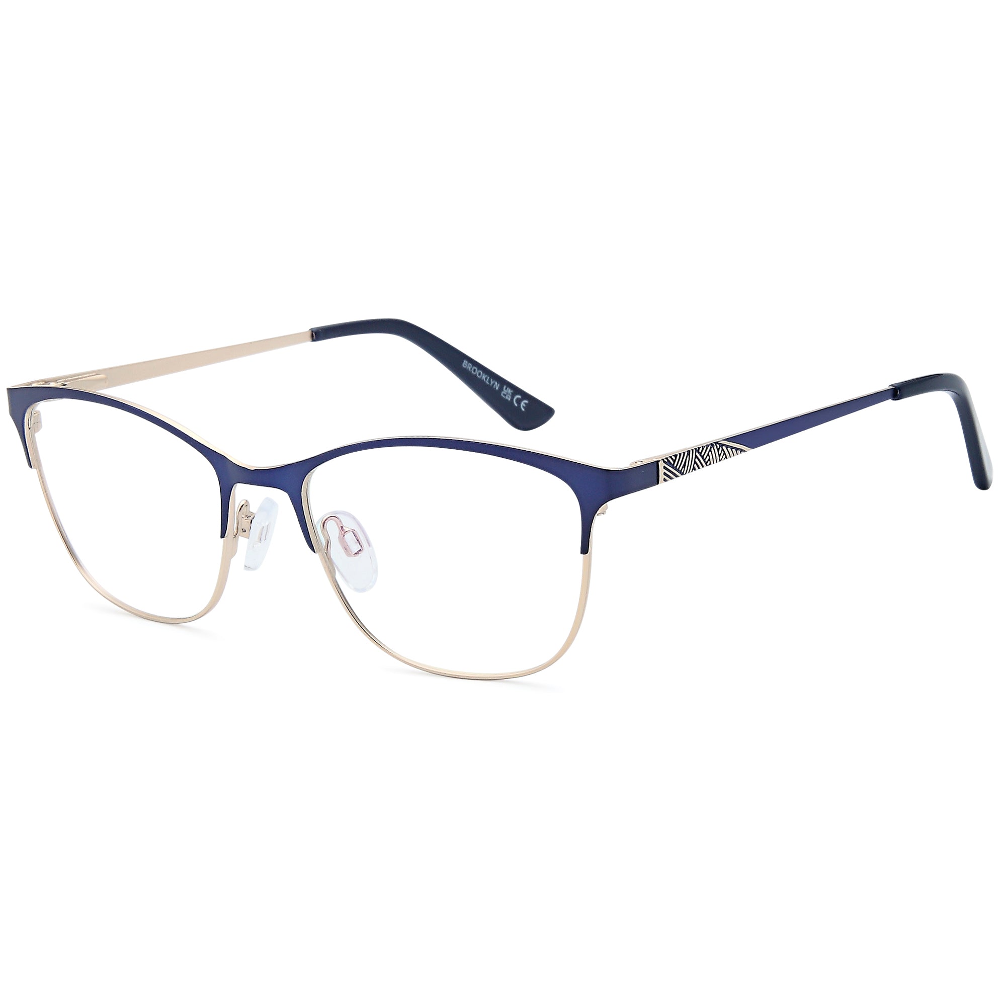 Brooklyn D250 Blue Square Metal Glasses – Women Full Rim Eyewear