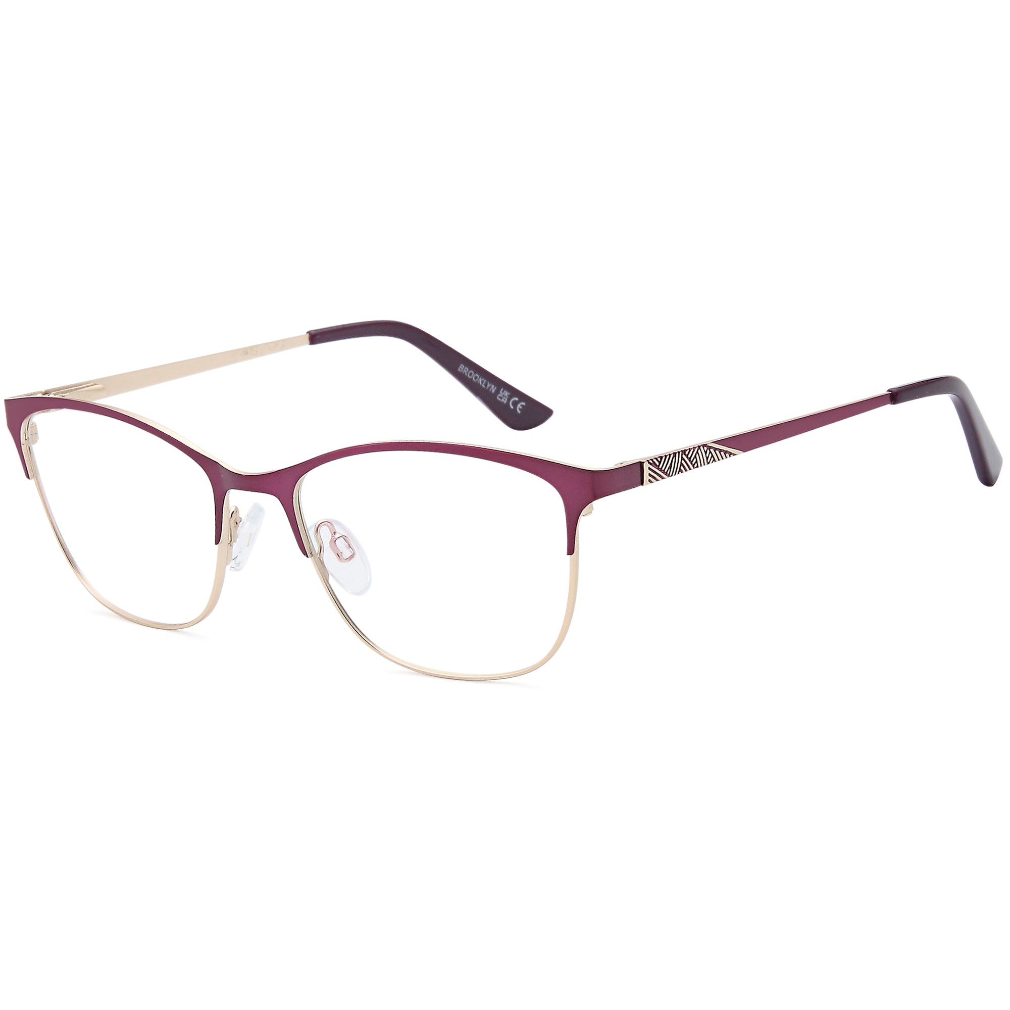 Brooklyn D250 Purple Square Metal Glasses – Women Full Rim Eyewear