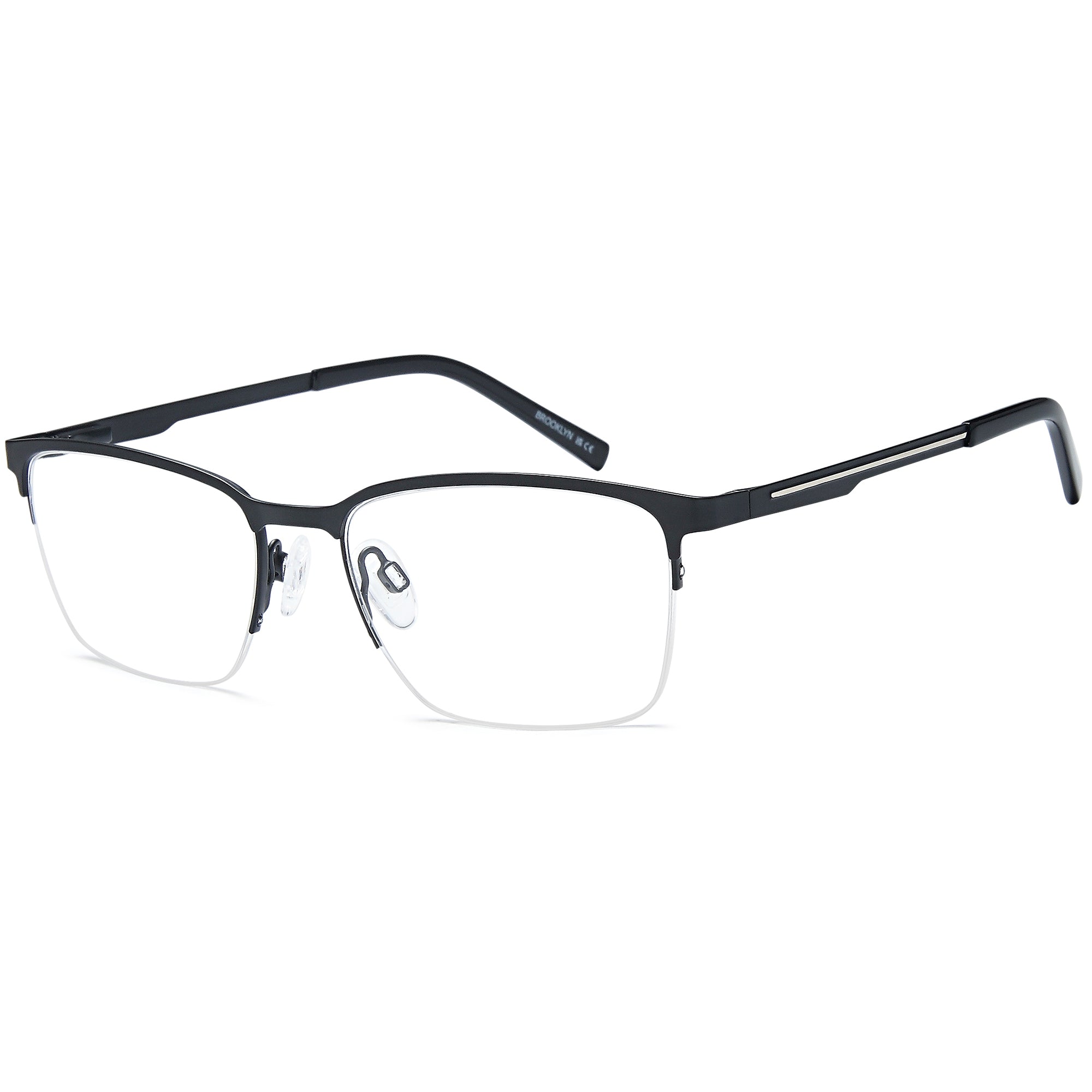 Brooklyn D252 Black Square Metal Glasses – Men Full Rim Eyewear