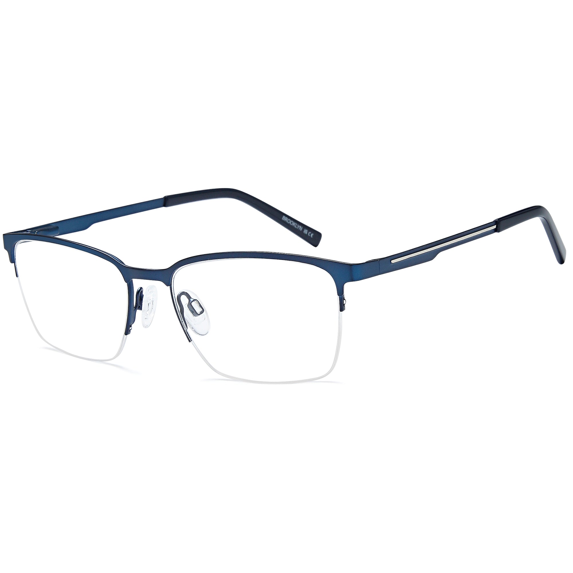 Brooklyn D252 Blue Square Metal Glasses – Men Full Rim Eyewear