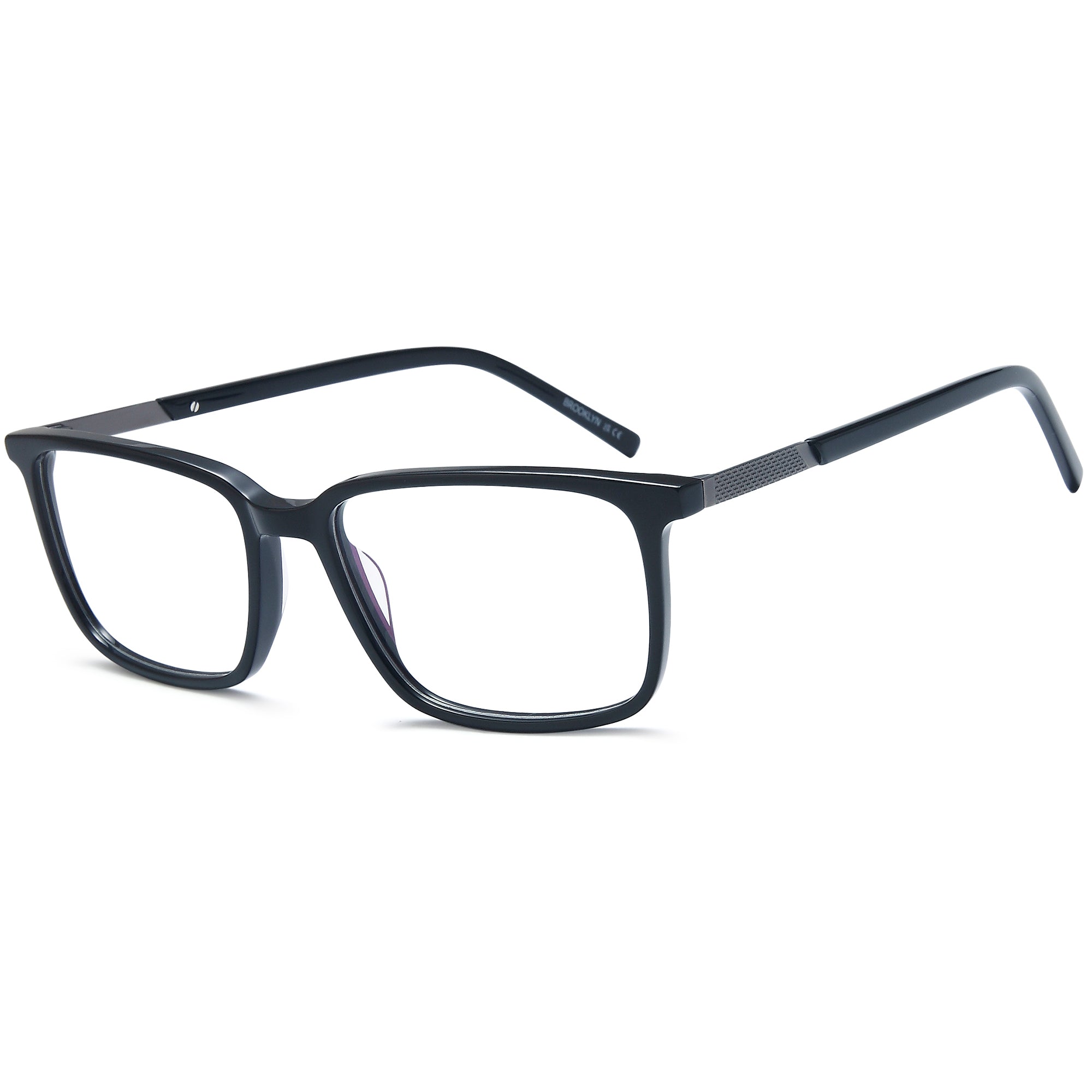 Brooklyn D253 Black Square Plastic Glasses – Men Full Rim Eyewear