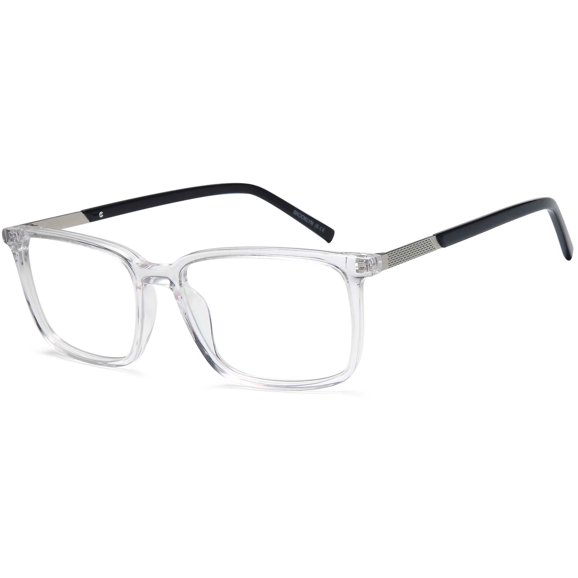 Brooklyn D253 Crystal Square Plastic Glasses – Men Full Rim Eyewear