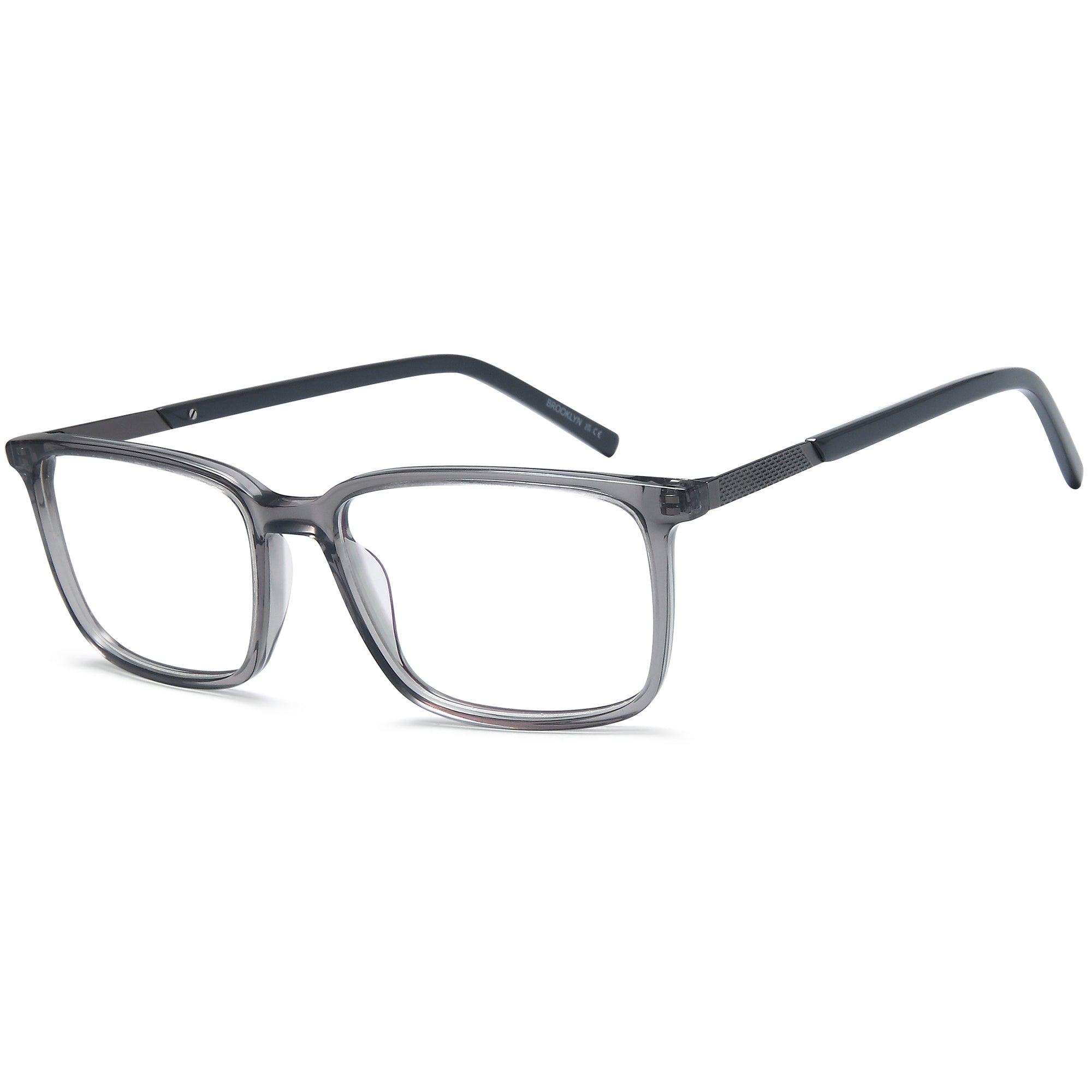 Brooklyn D253 Grey Square Plastic Glasses – Men Full Rim Eyewear