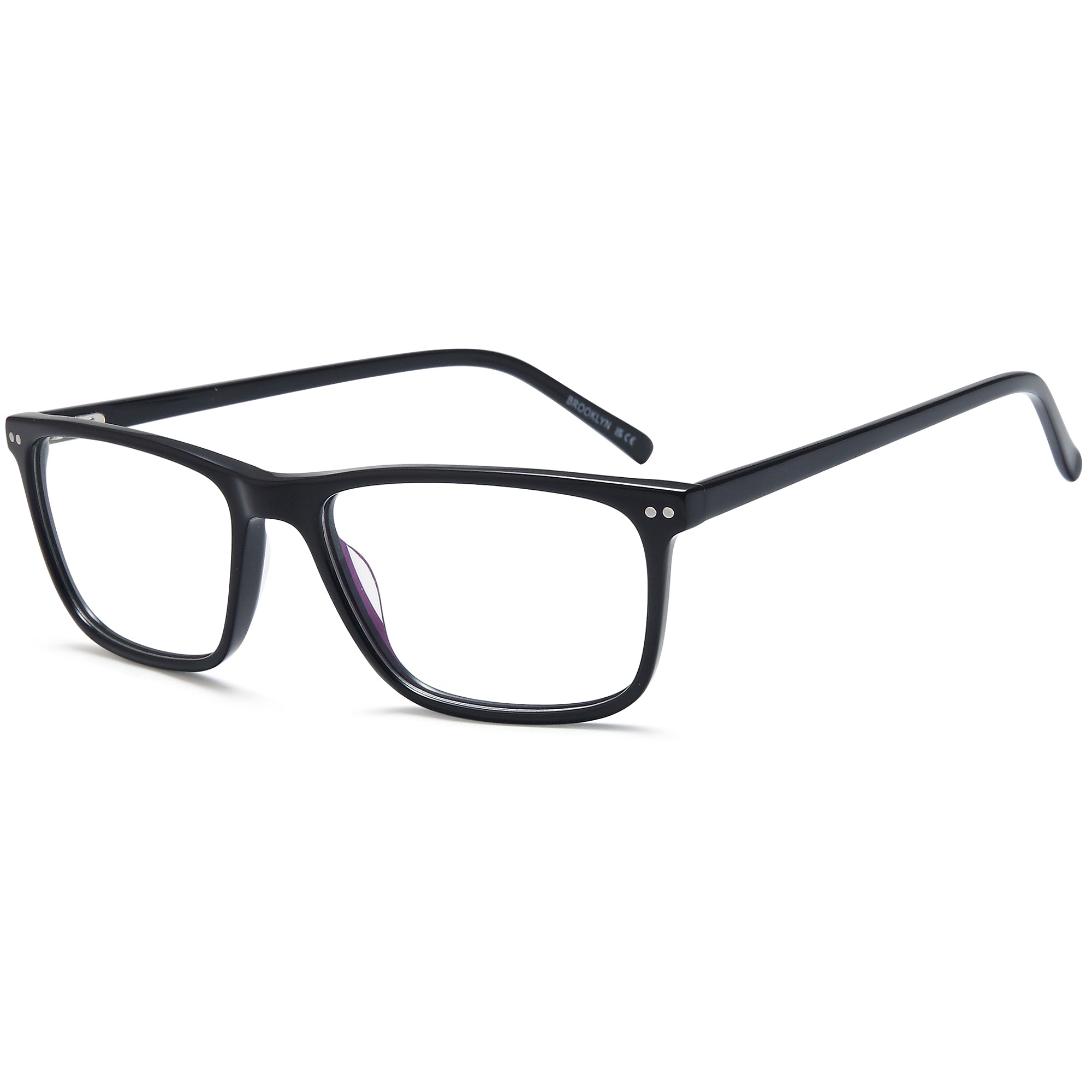 Brooklyn D254 Black Square Plastic Glasses – Men Full Rim Eyewear