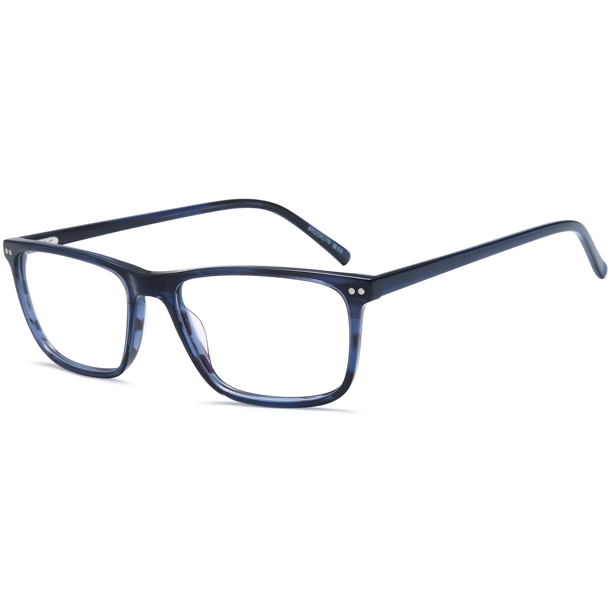 Brooklyn D254 Blue Square Plastic Glasses – Men Full Rim Eyewear