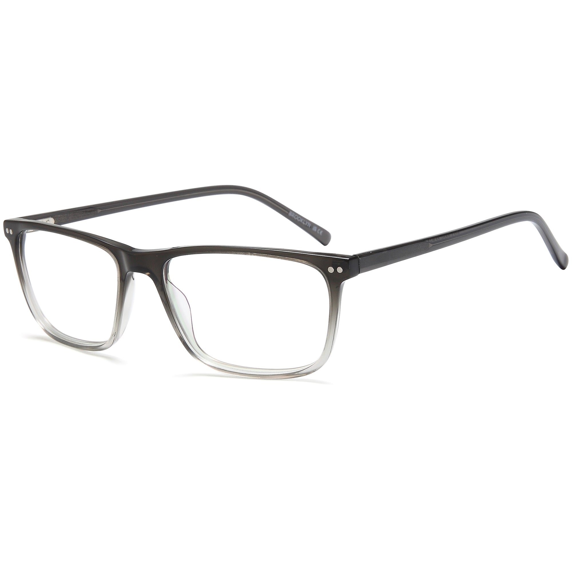 Brooklyn D254 Grey Square Plastic Glasses – Men Full Rim Eyewear