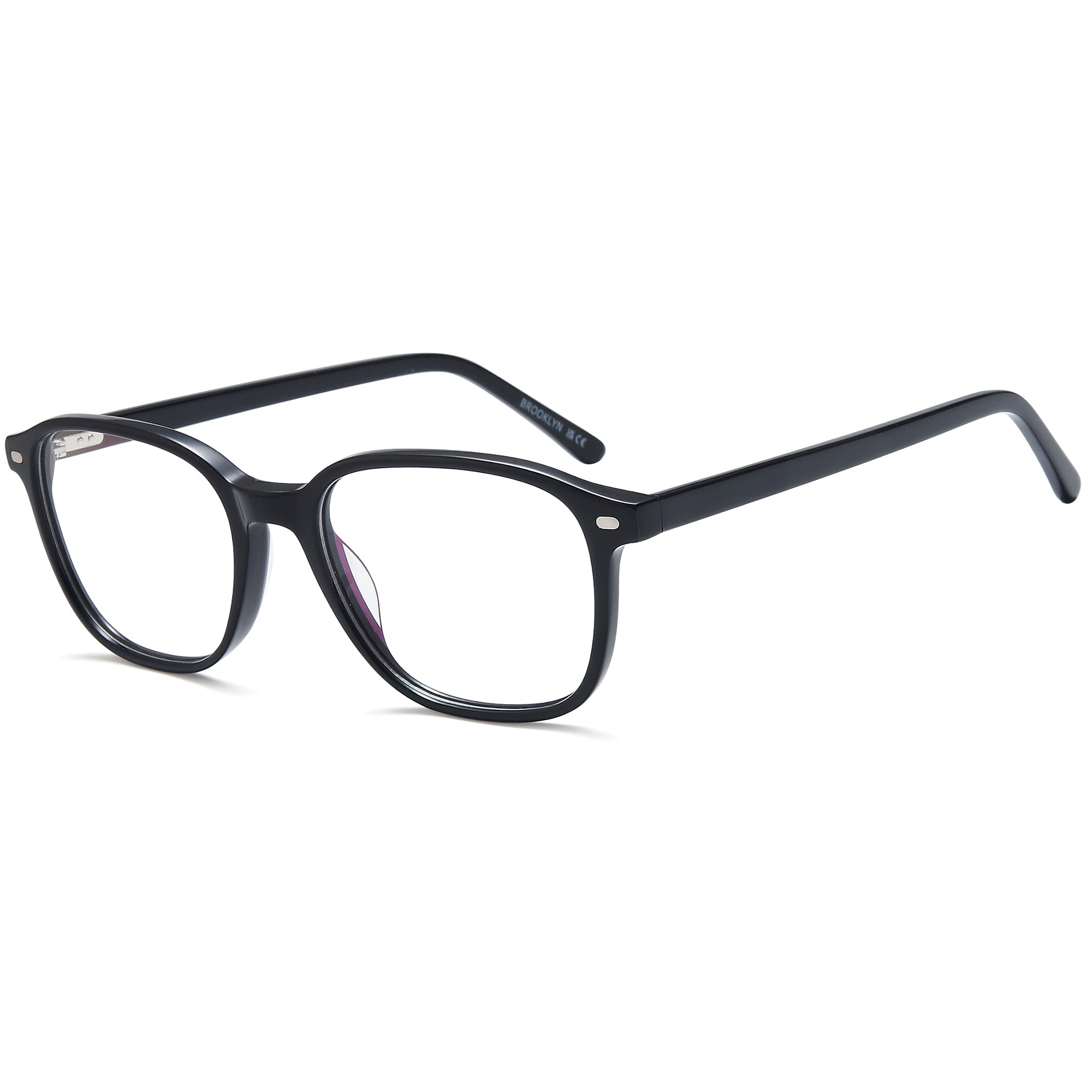 Brooklyn D255 Black Square Plastic Glasses – Men Full Rim Eyewear