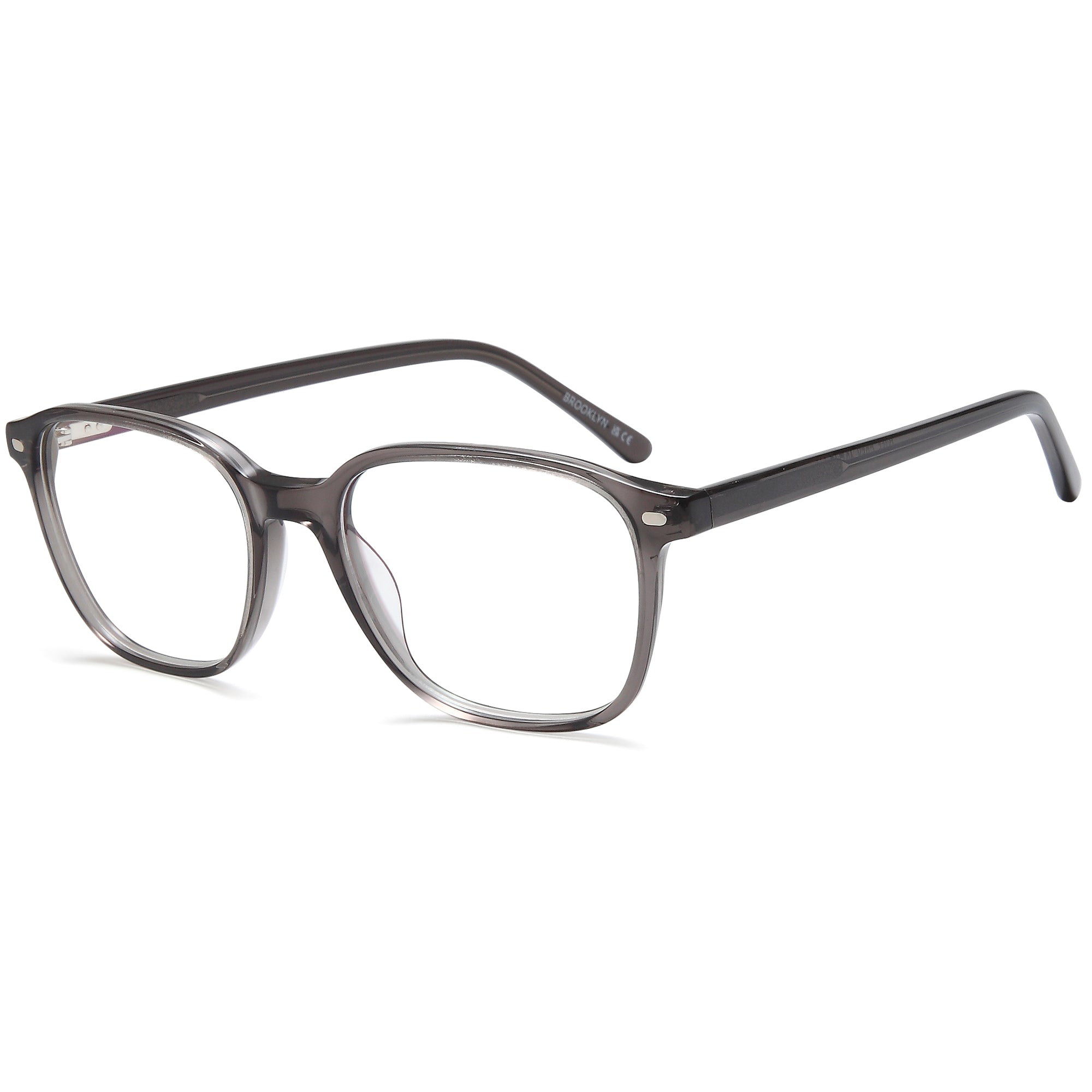 Brooklyn D255 Grey Square Plastic Glasses – Men Full Rim Eyewear