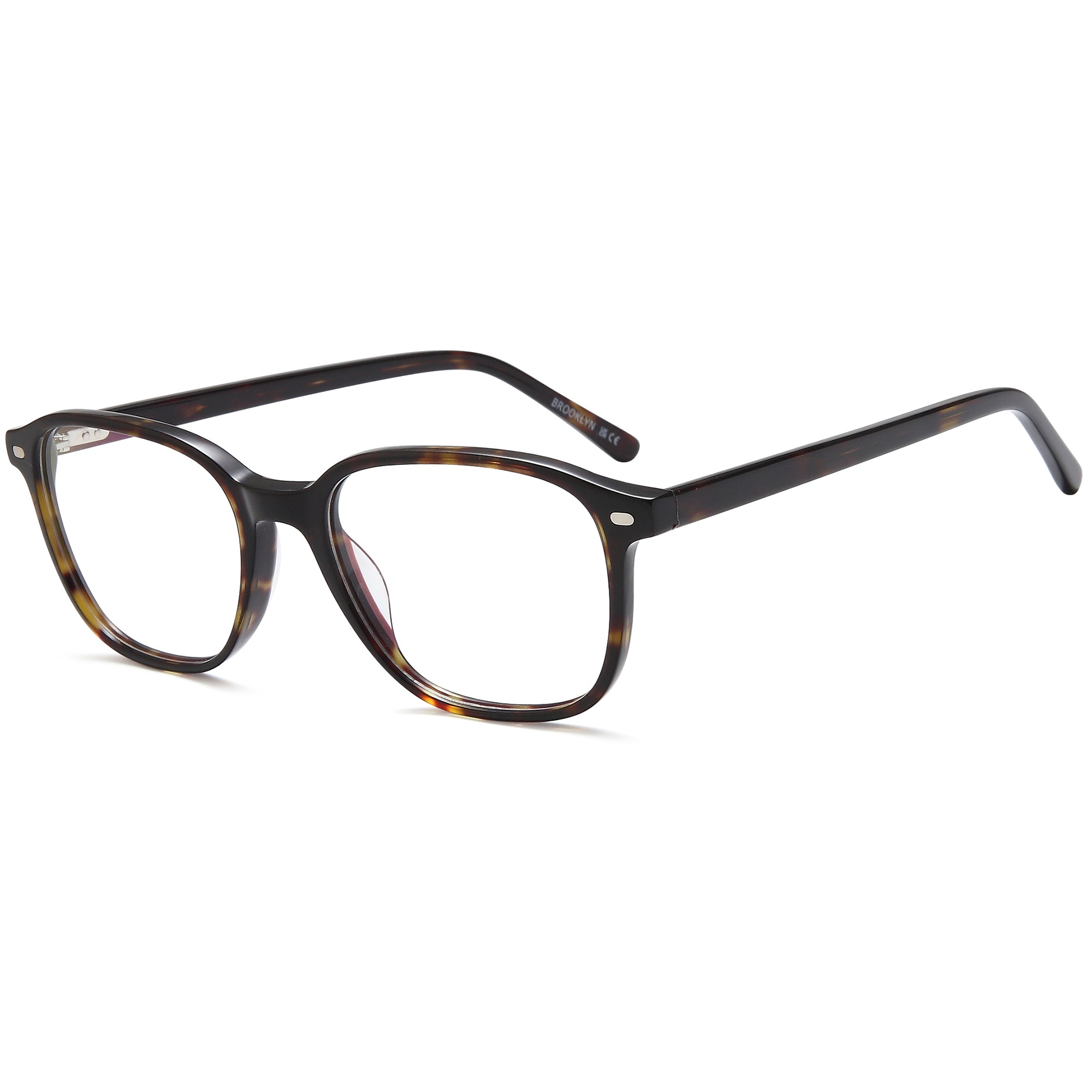 Brooklyn D255 Havana Square Plastic Glasses – Men Full Rim Eyewear