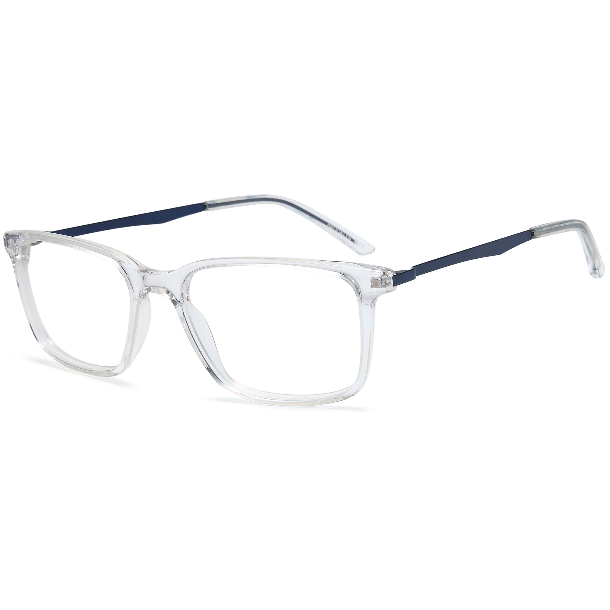 Brooklyn D256 Crystal Square Frame Glasses – Men Full Rim Eyewear