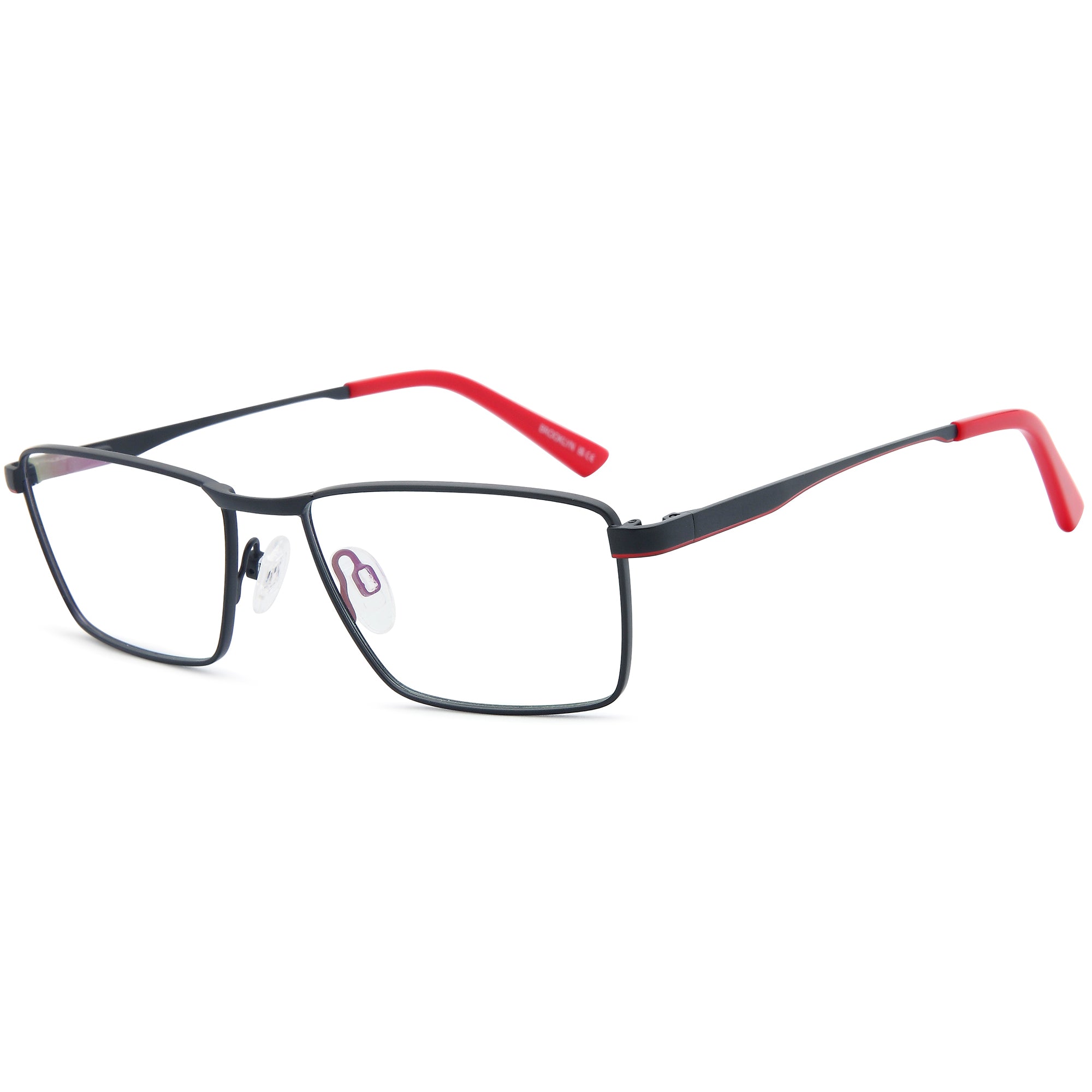 Brooklyn D257 Black Square Metal Glasses – Men Full Rim Eyewear
