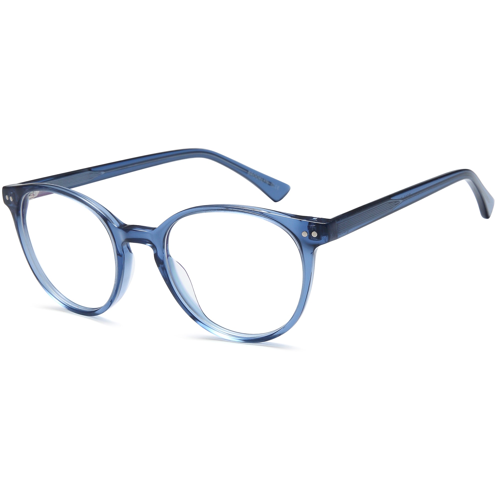 Brooklyn D260 Blue Round Plastic Glasses – Women Full Rim Eyewear
