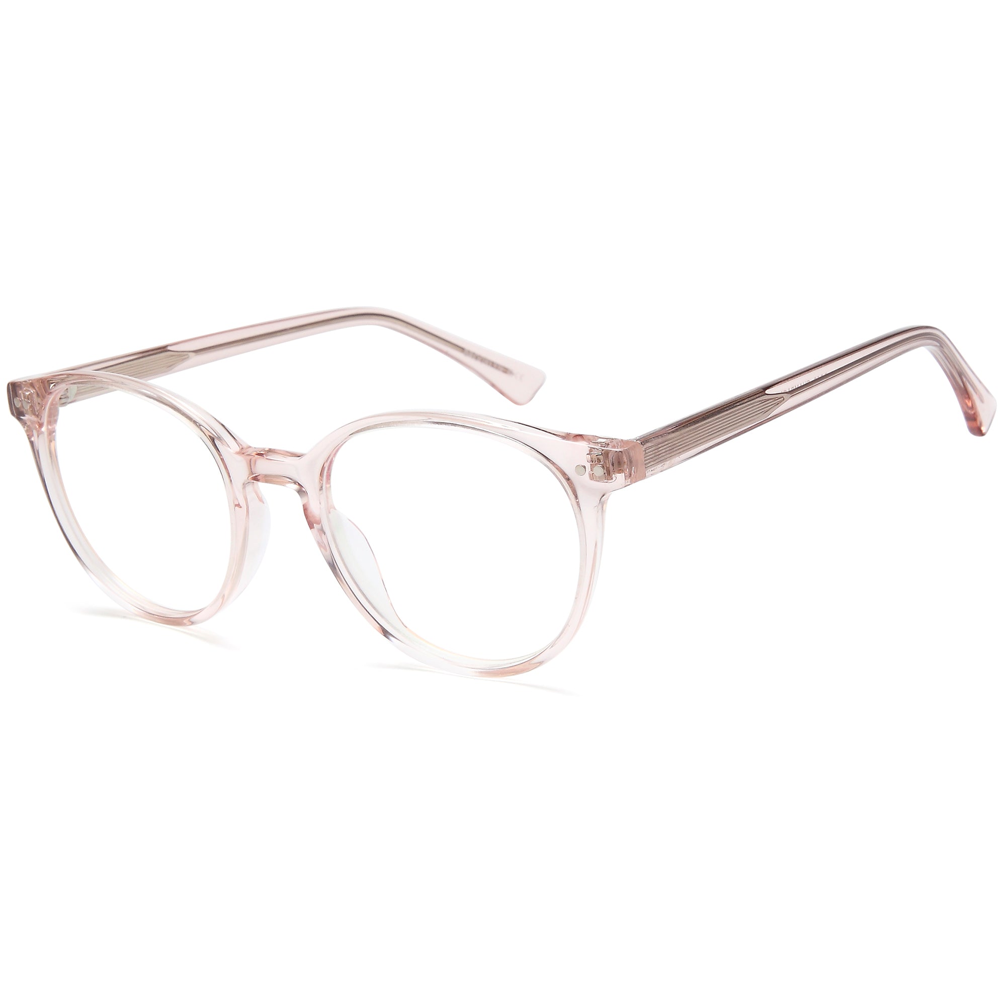 Brooklyn D260 Champagne Round Plastic Glasses – Women Full Rim Eyewear