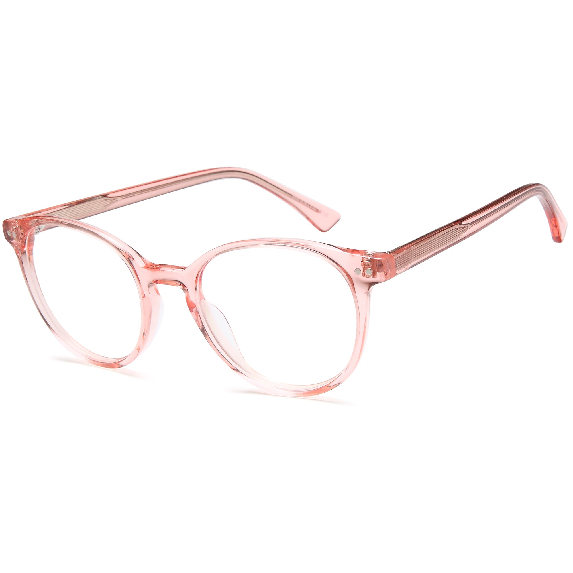 Brooklyn D260 Pink Round Plastic Glasses – Women Full Rim Eyewear