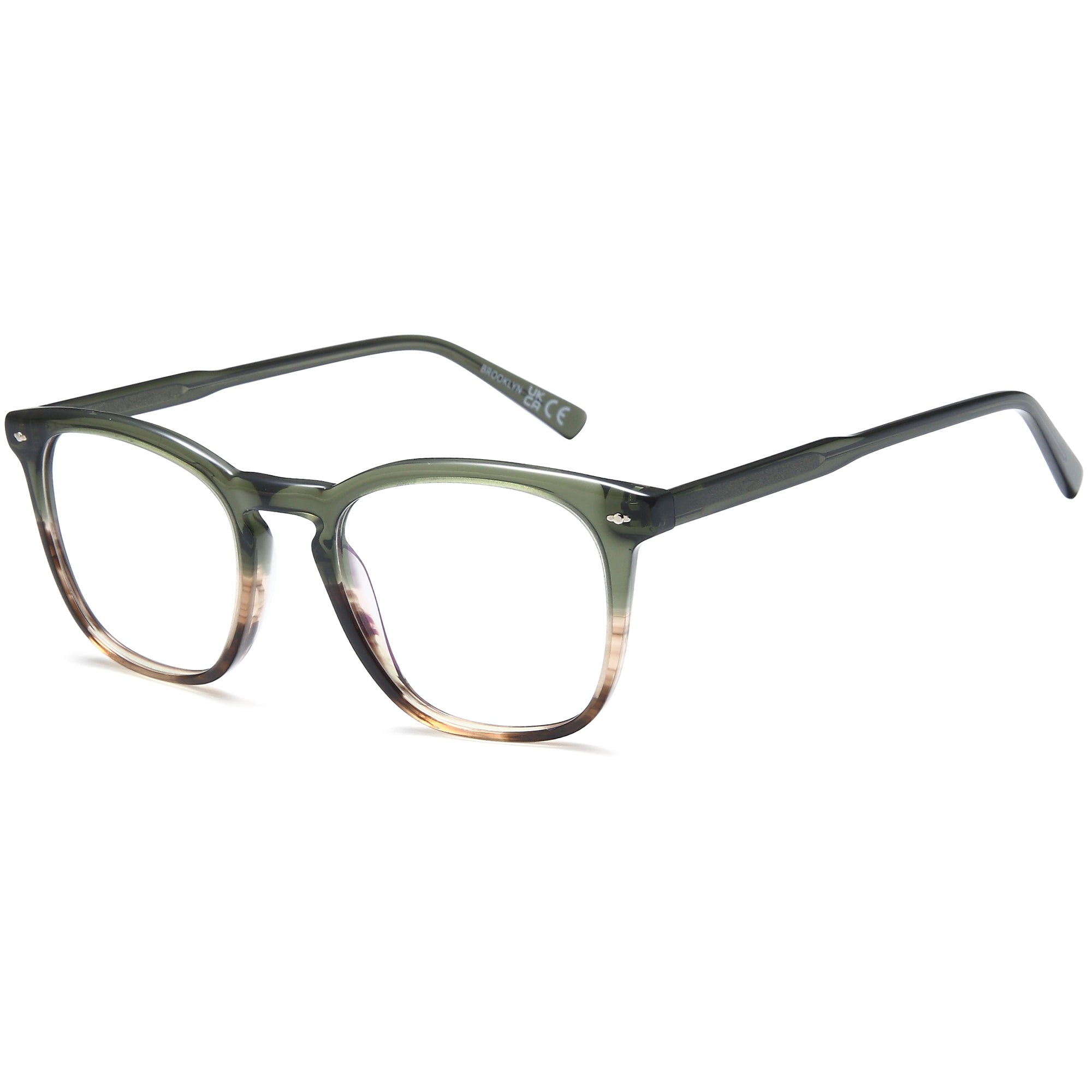 Brooklyn D263 Green Square Plastic Glasses – Men Full Rim Eyewear