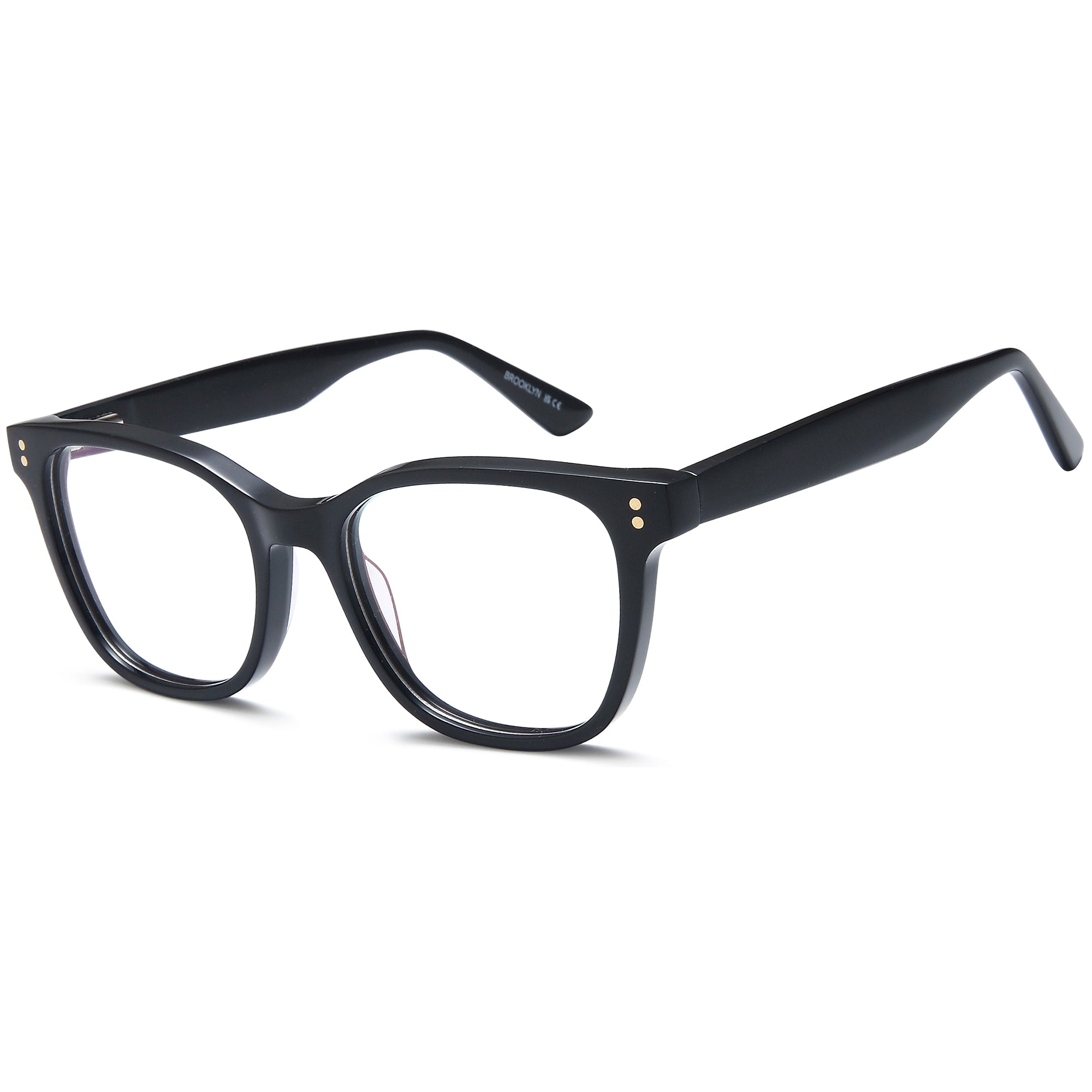 Brooklyn D264 Black Square Plastic Glasses – Unisex Full Rim Eyewear
