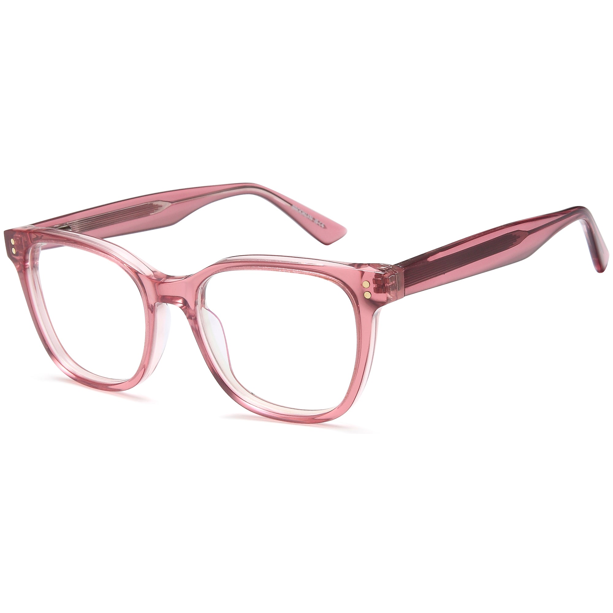 Brooklyn D264 Pink Square Plastic Glasses – Unisex Full Rim Eyewear