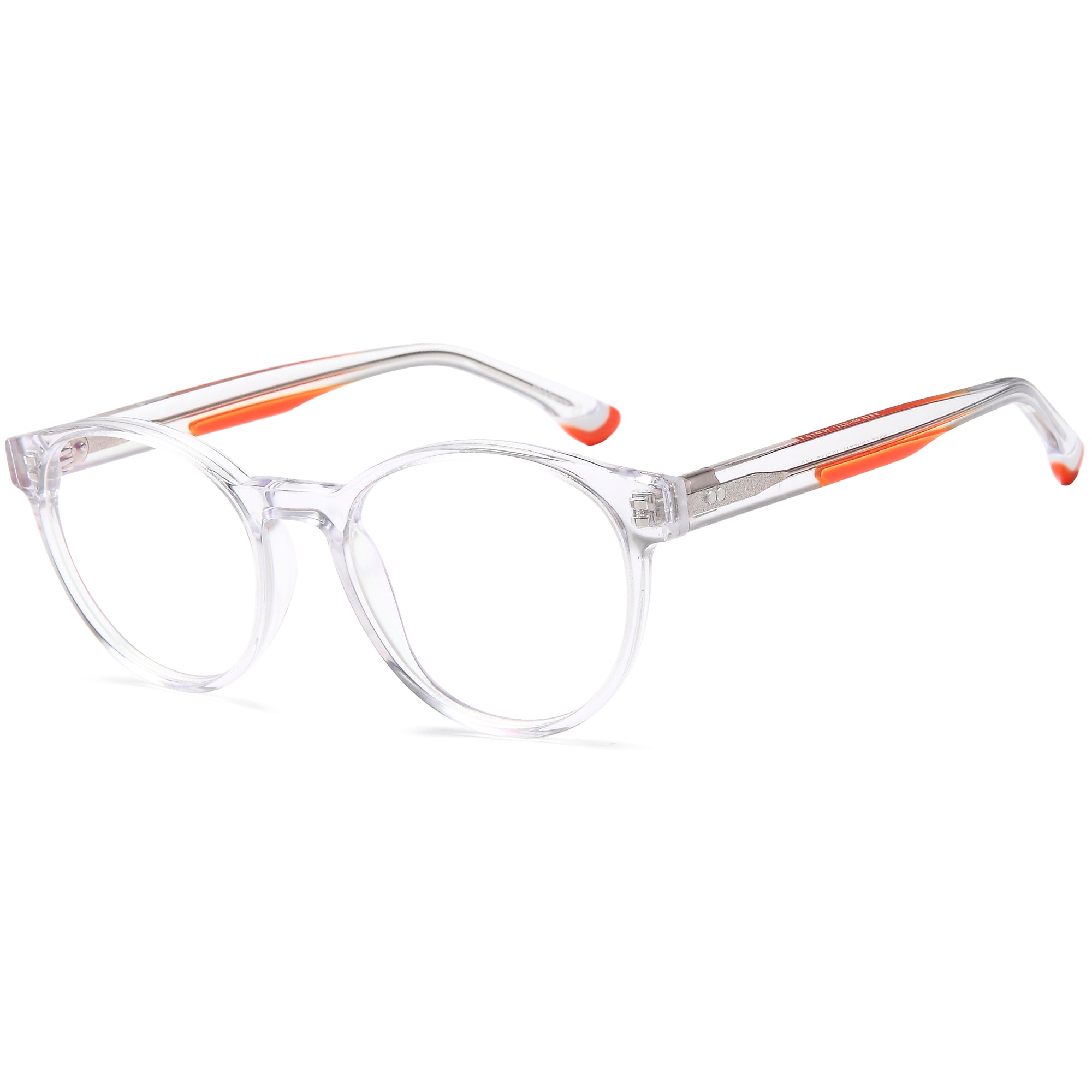 Brooklyn D265 Crystal Round Plastic Glasses – Unisex Full Rim Eyewear