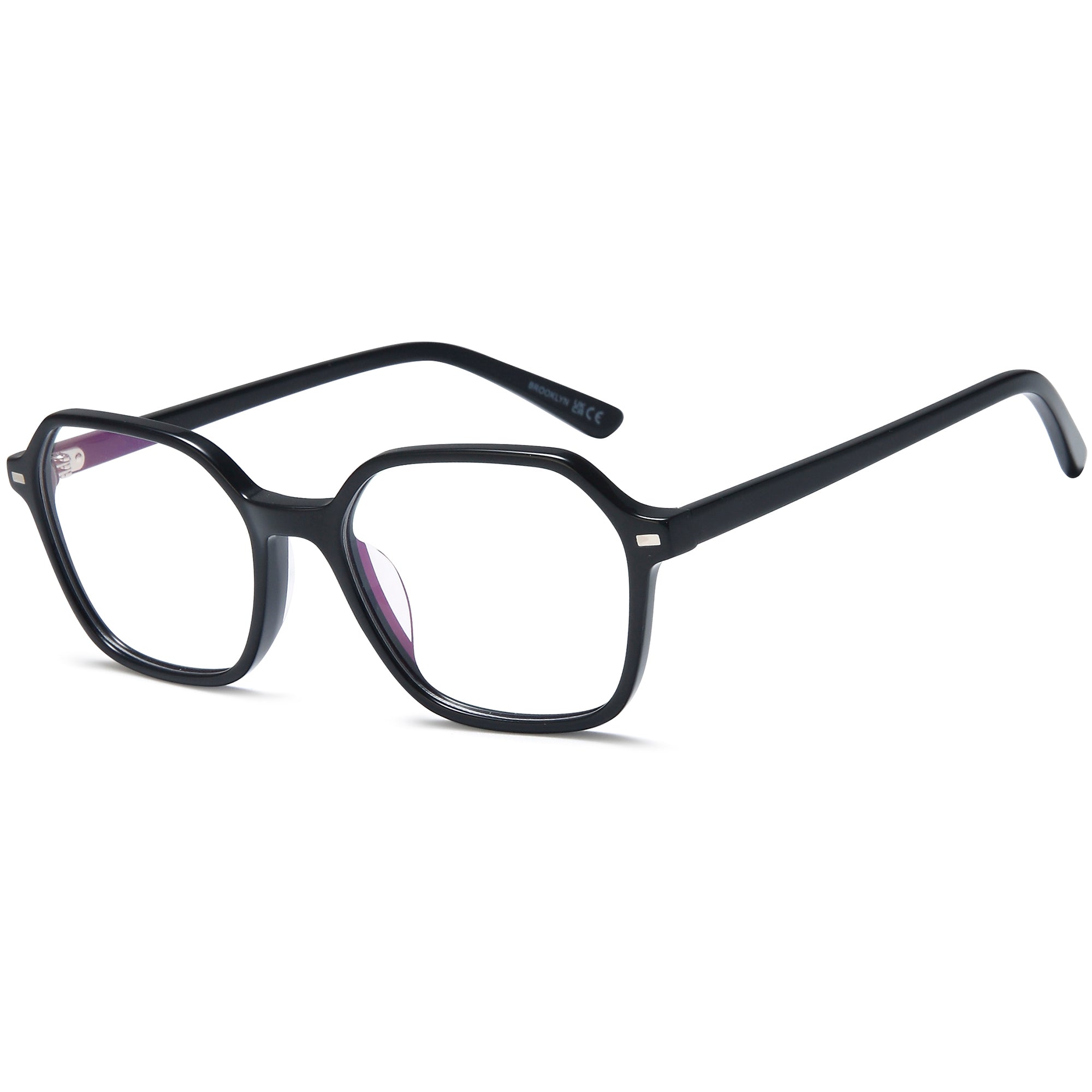 Brooklyn D266 Black Square Acetate Glasses – Unisex Full Rim Eyewear