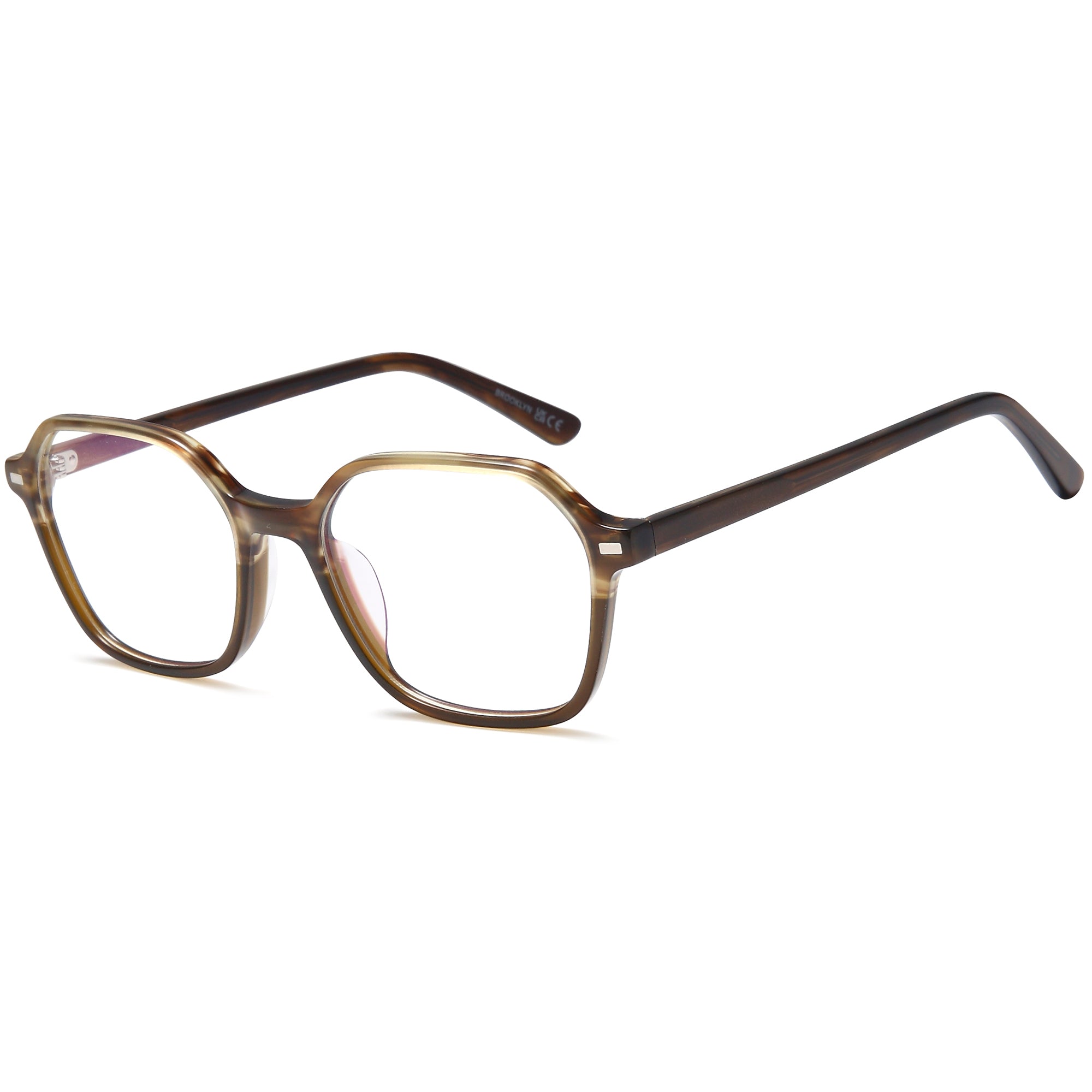 Brooklyn D266 Green Square Acetate Glasses – Unisex Full Rim Eyewear