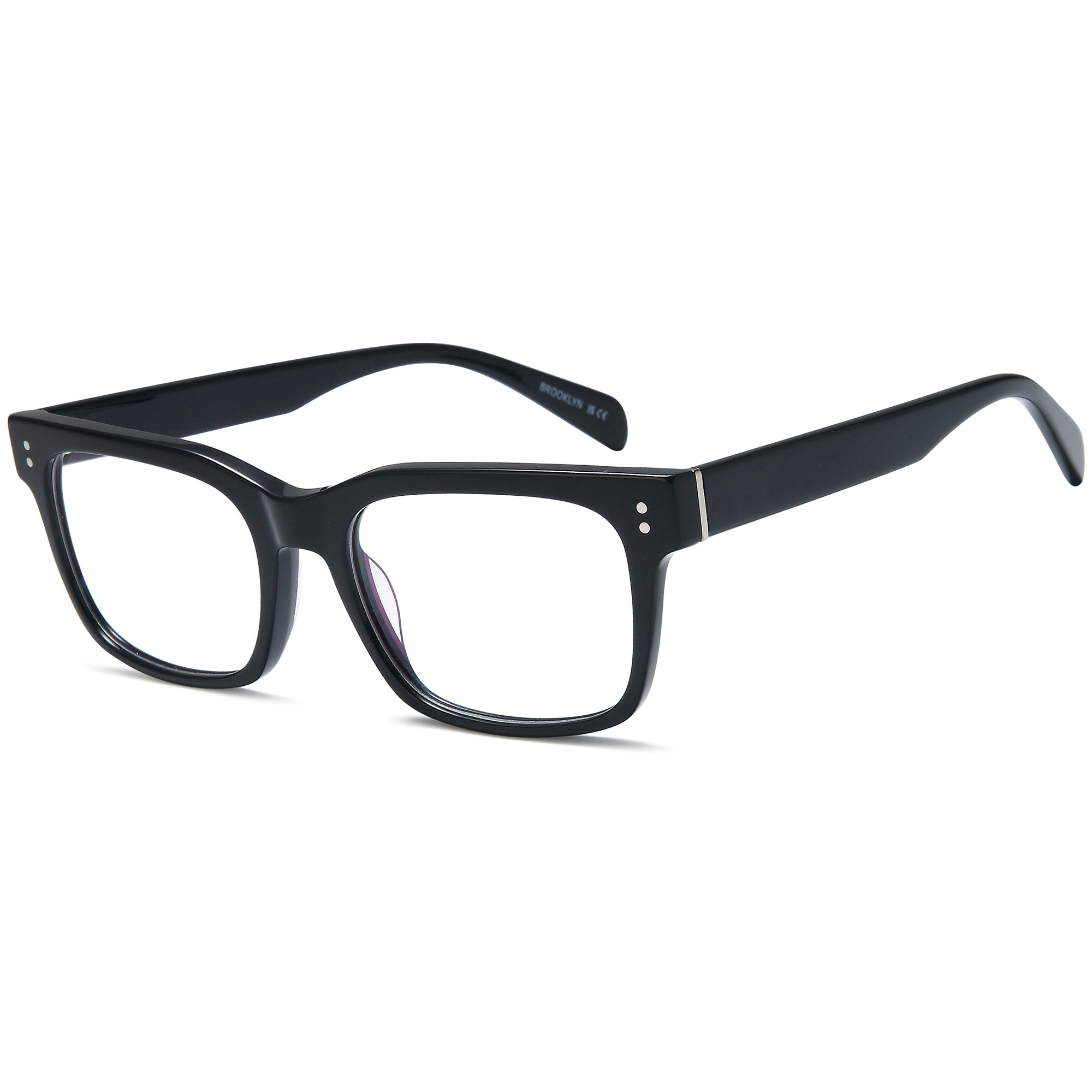 Brooklyn D267 Black Square Acetate Glasses – Men Full Rim Eyewear