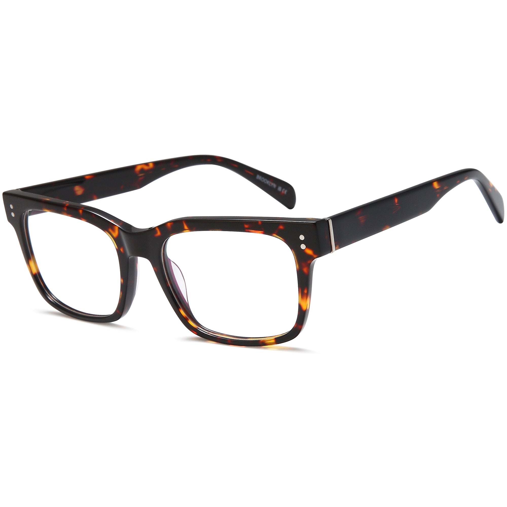 Brooklyn D267 Havana Square Acetate Glasses – Men Full Rim Eyewear