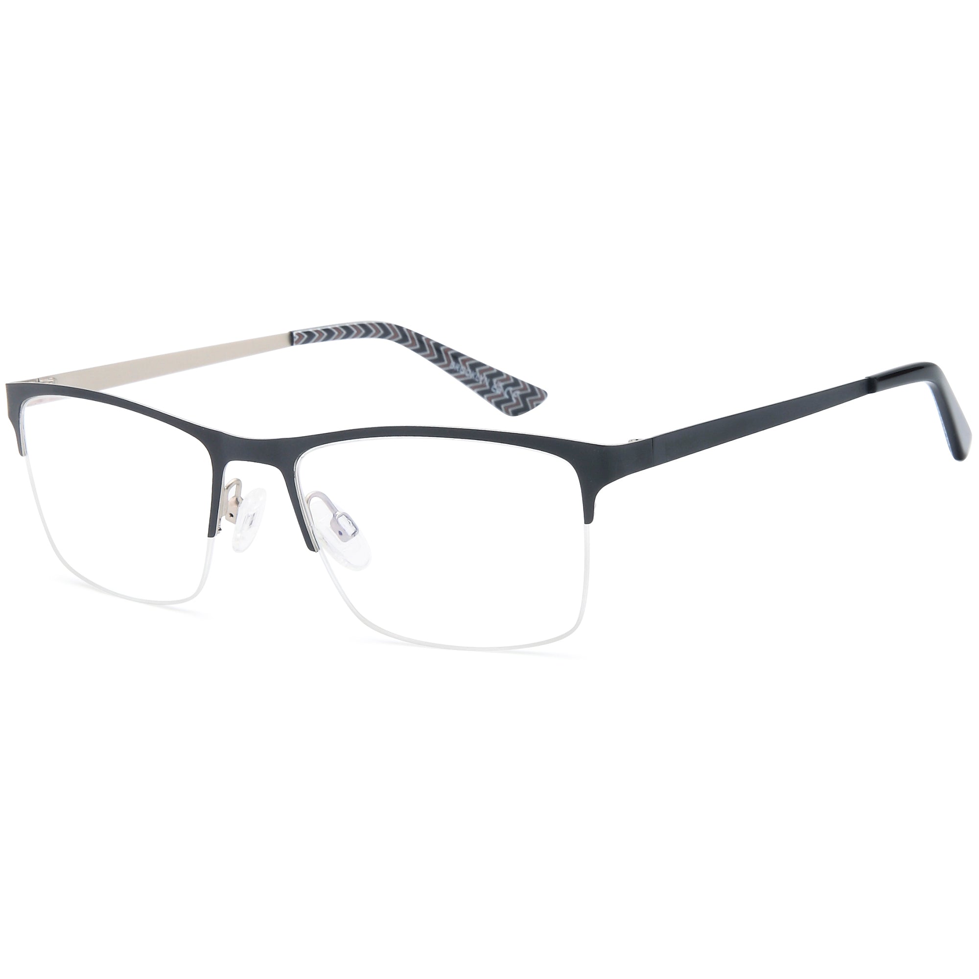 Brooklyn D270 Black Square Metal Glasses – Men Full Rim Eyewear