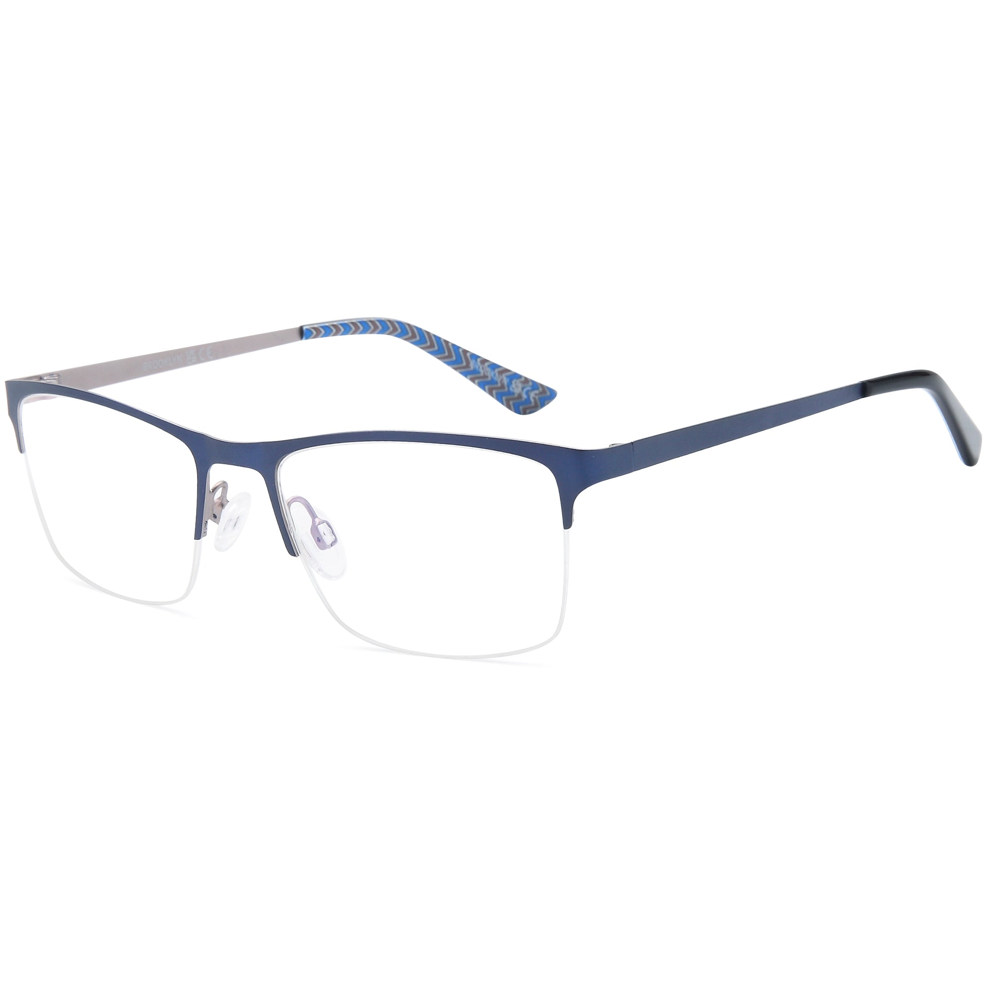 Brooklyn D270 Blue Square Metal Glasses – Men Full Rim Eyewear