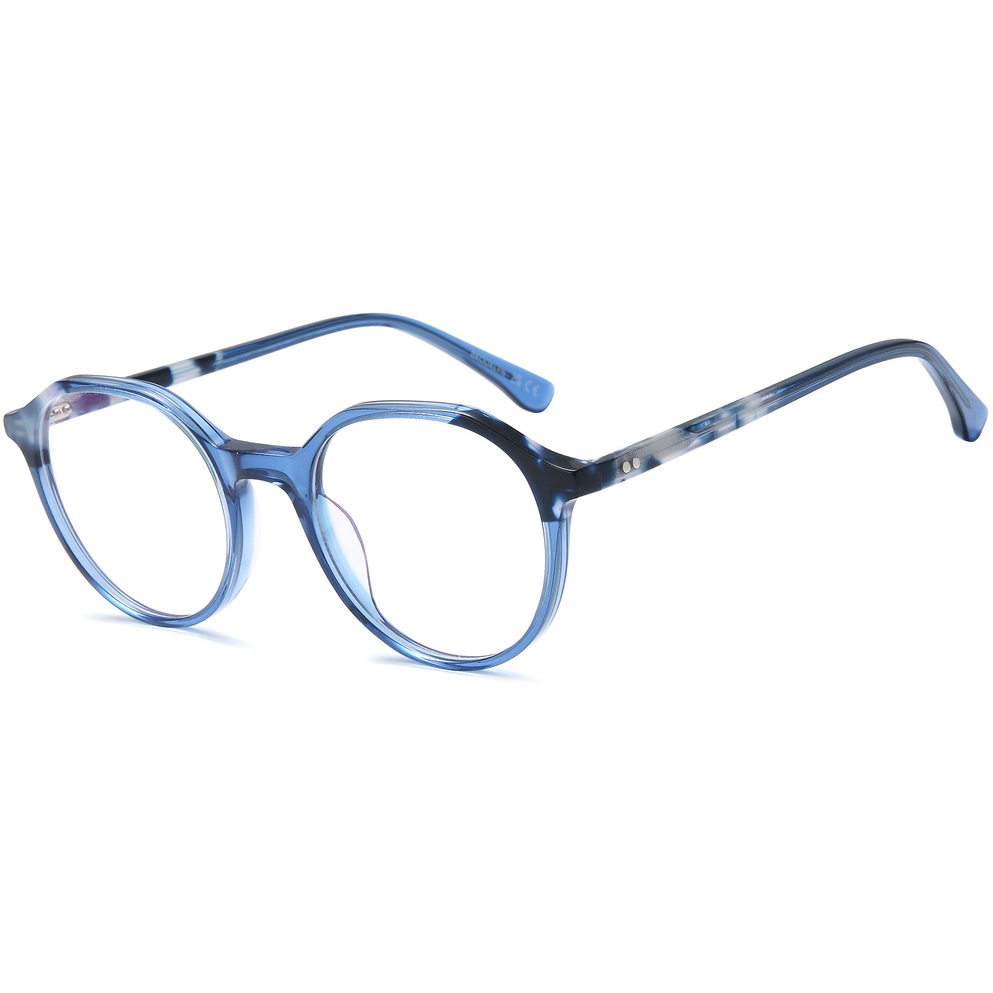 Brooklyn D272 Blue Round Plastic Glasses – Women Full Rim Eyewear