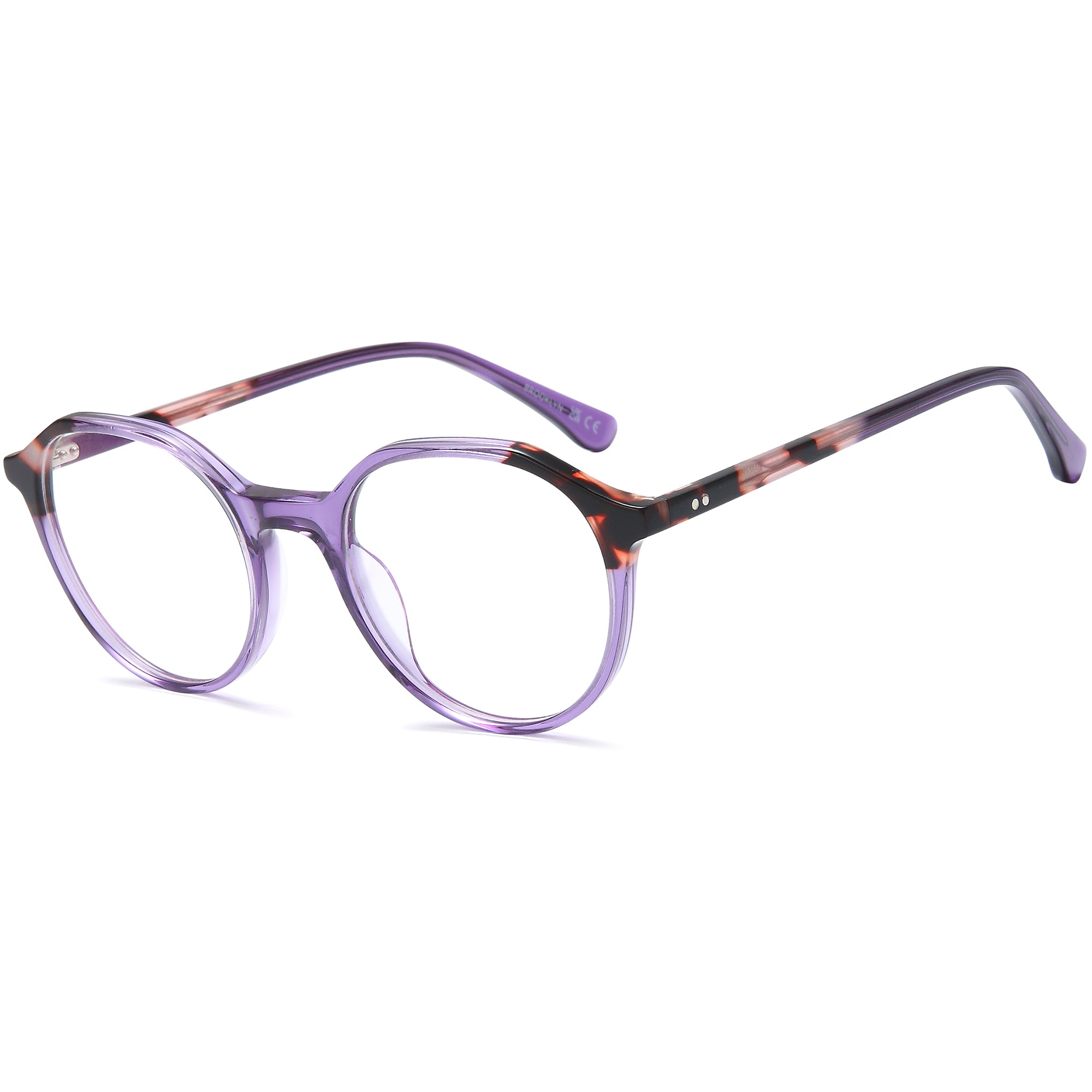 Brooklyn D272 Purple Round Plastic Glasses – Women Full Rim Eyewear