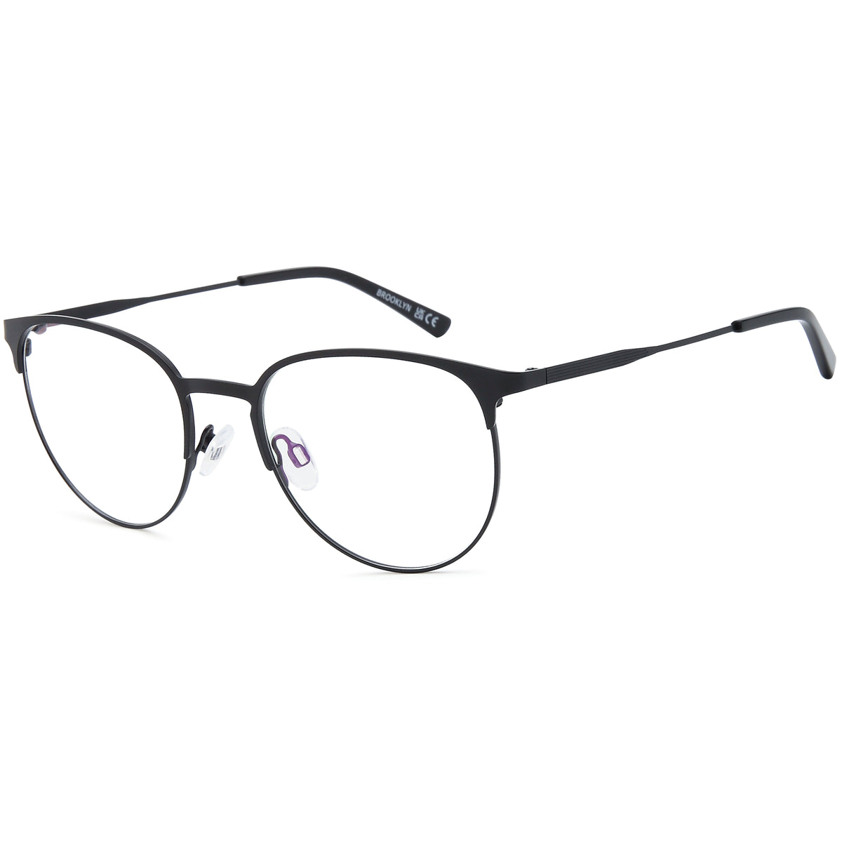 BROOKLYN D274 Black Round Metal Glasses – Women Full Rim Eyewear
