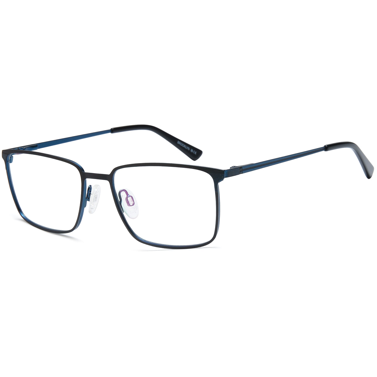 BROOKLYN D275 Black Square Metal Glasses – Men Full Rim Eyewear