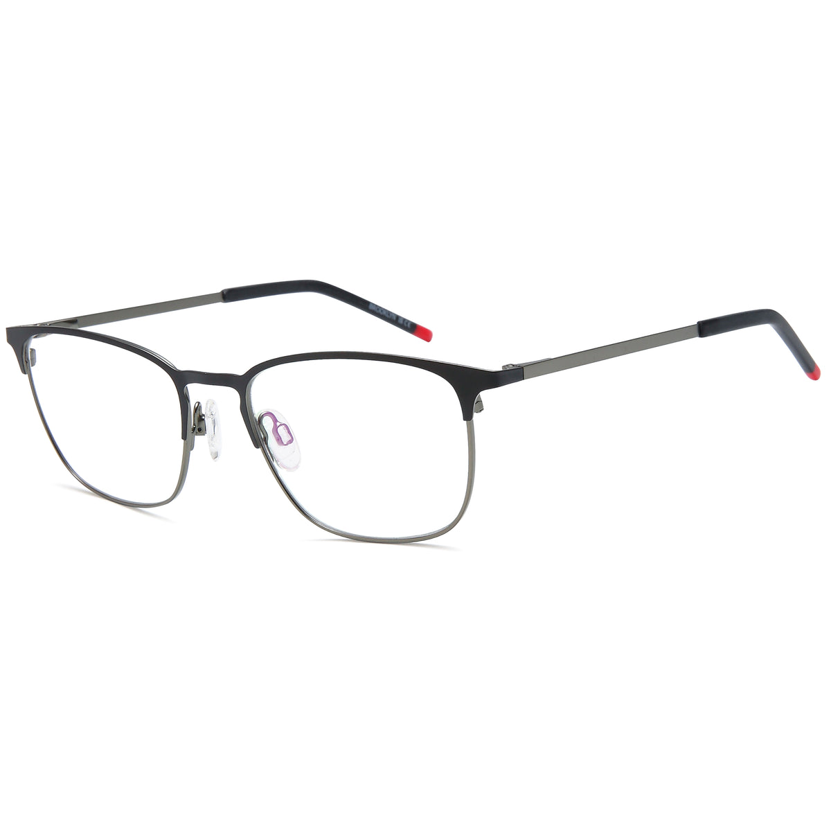 BROOKLYN D276 Black Square Metal Glasses – Unisex Full Rim Eyewear