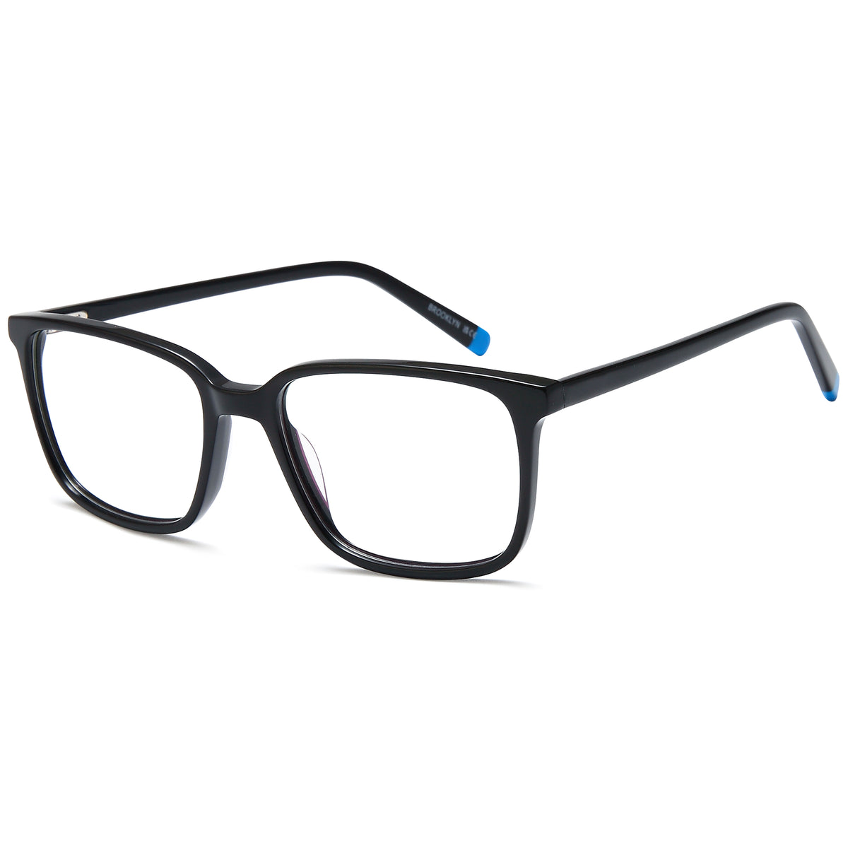 BROOKLYN D277 Black Square Plastic Glasses – Unisex Full Rim Eyewear