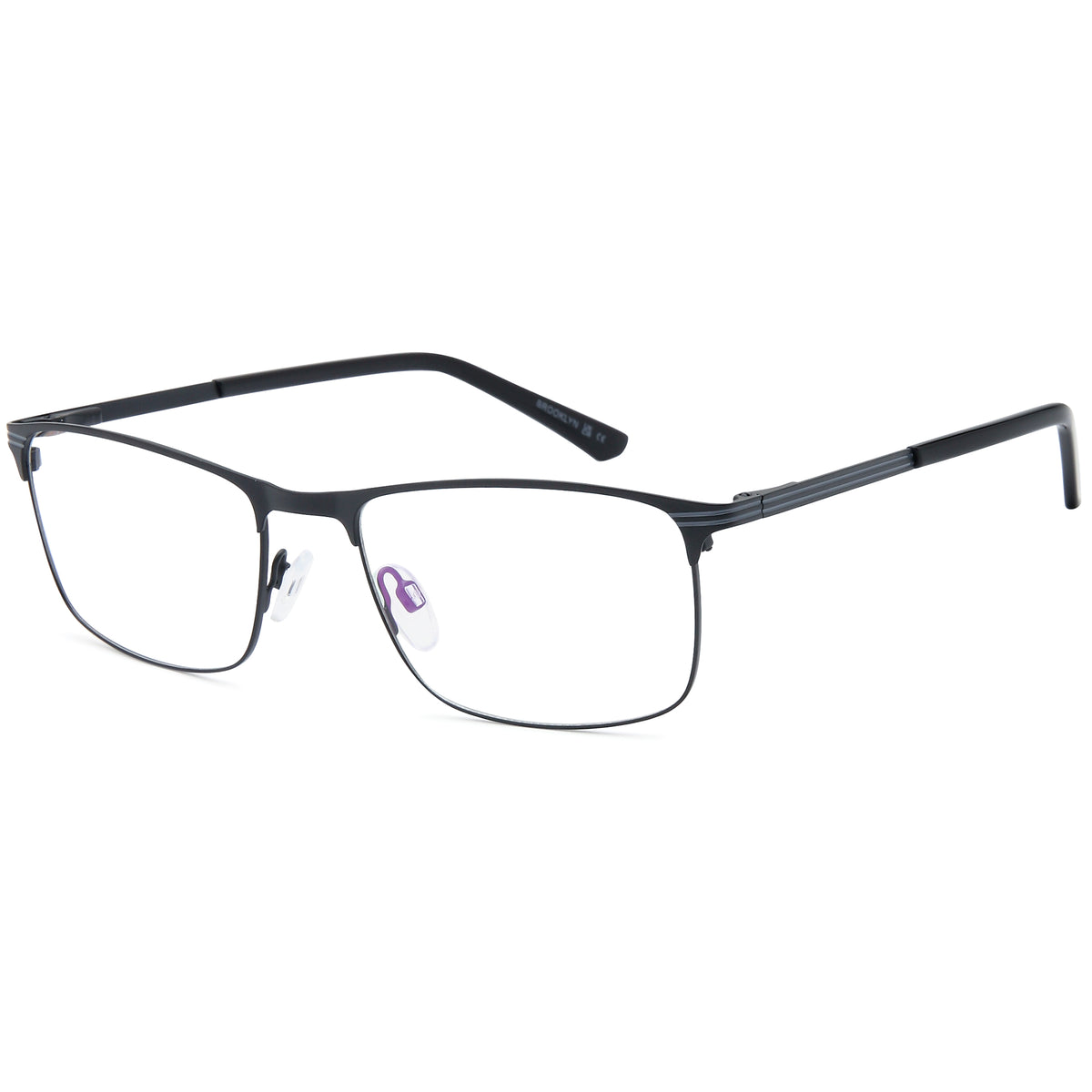 BROOKLYN D278 Black Square Metal Glasses – Men Full Rim Eyewear