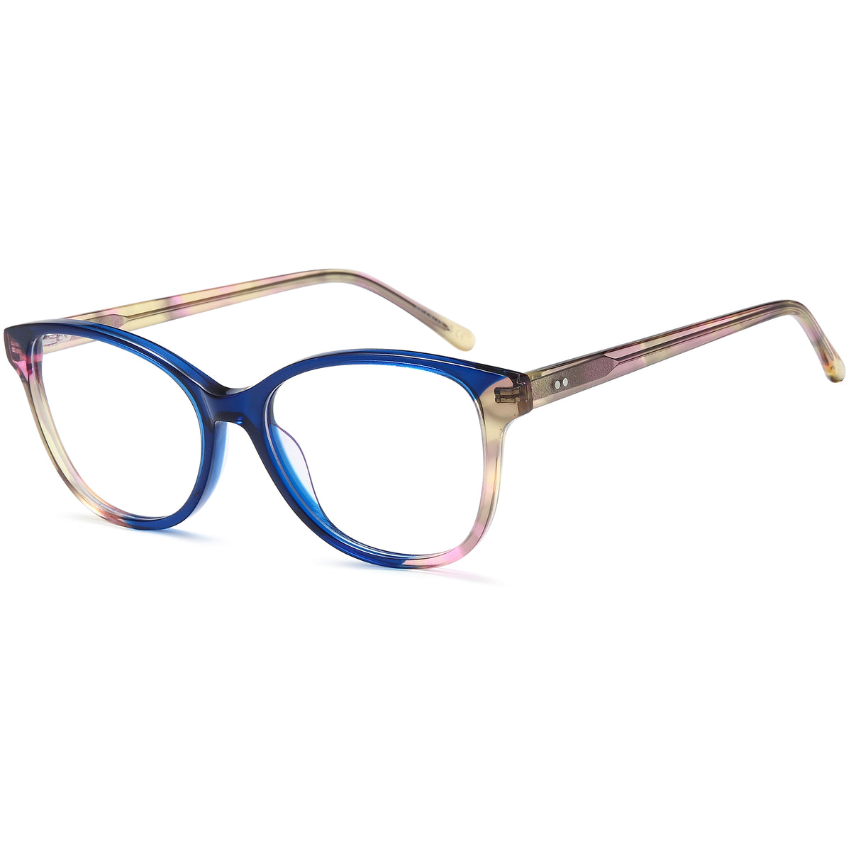 BROOKLYN D283 Blue  Oval Plastic Glasses – Women Full Rim Eyewear