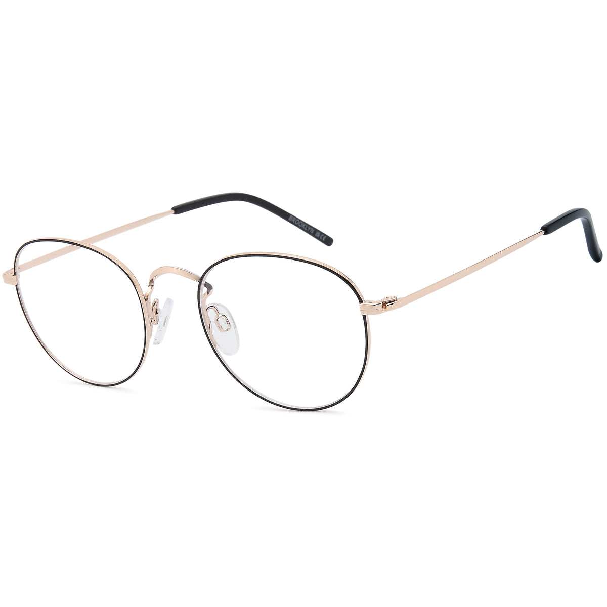 BROOKLYN D293 Black Round Metal Glasses – Unisex Full Rim Eyewear