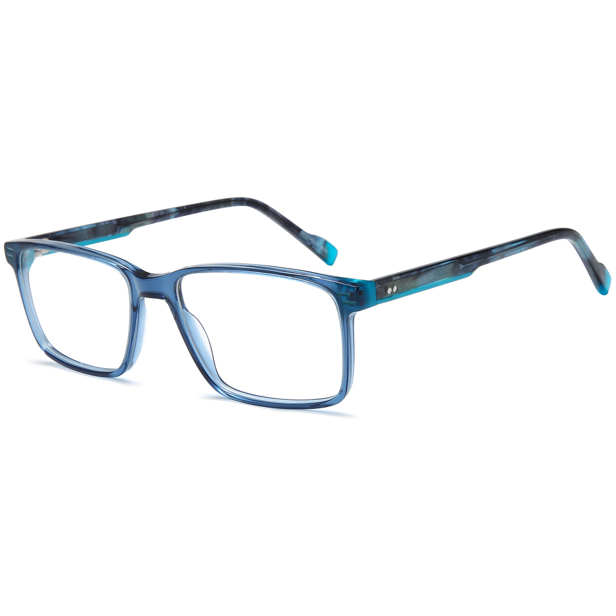 BROOKLYN D295 Blue Square Plastic Glasses – Men Full Rim Eyewear