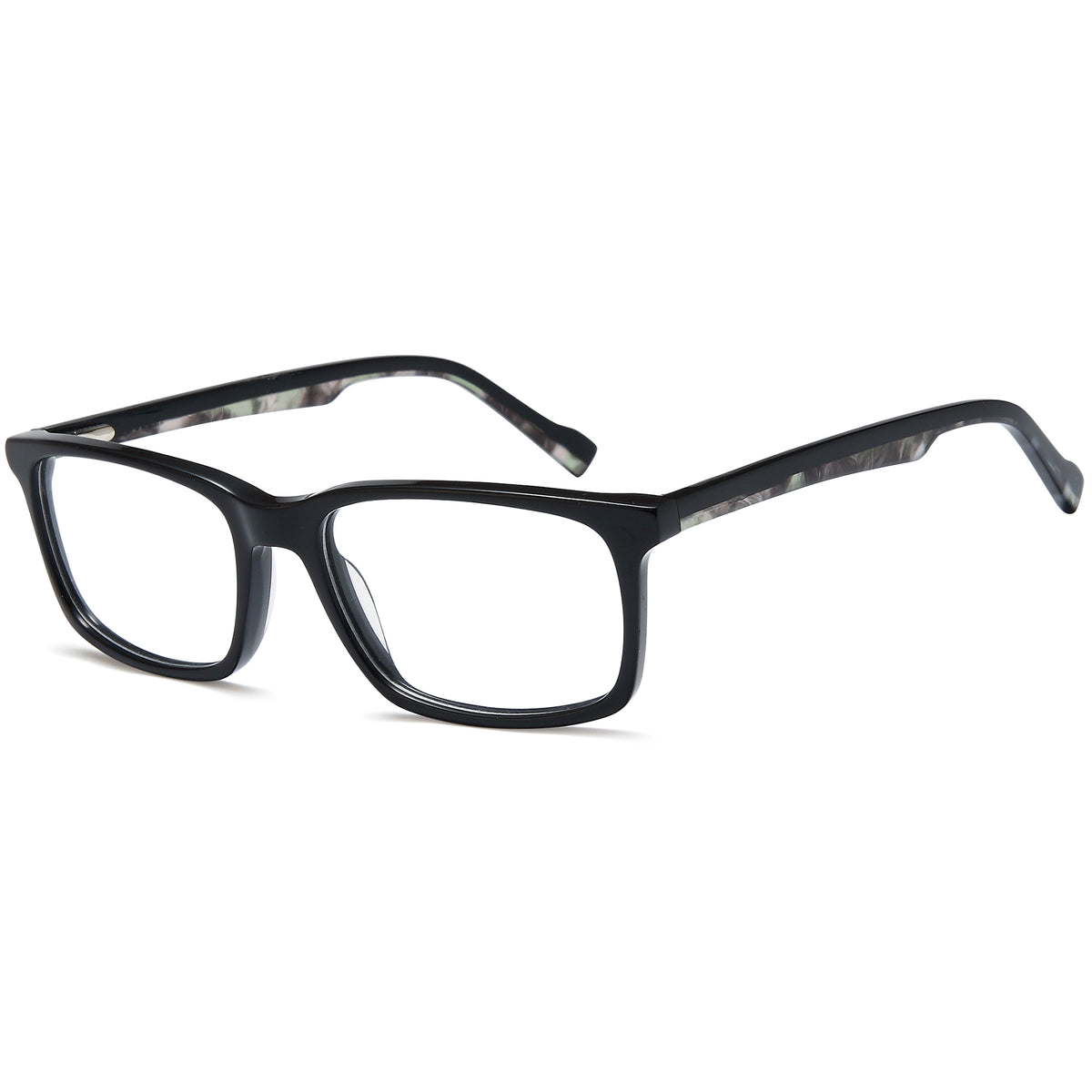 BROOKLYN D296 Black Square Plastic Glasses – Men Full Rim Eyewear