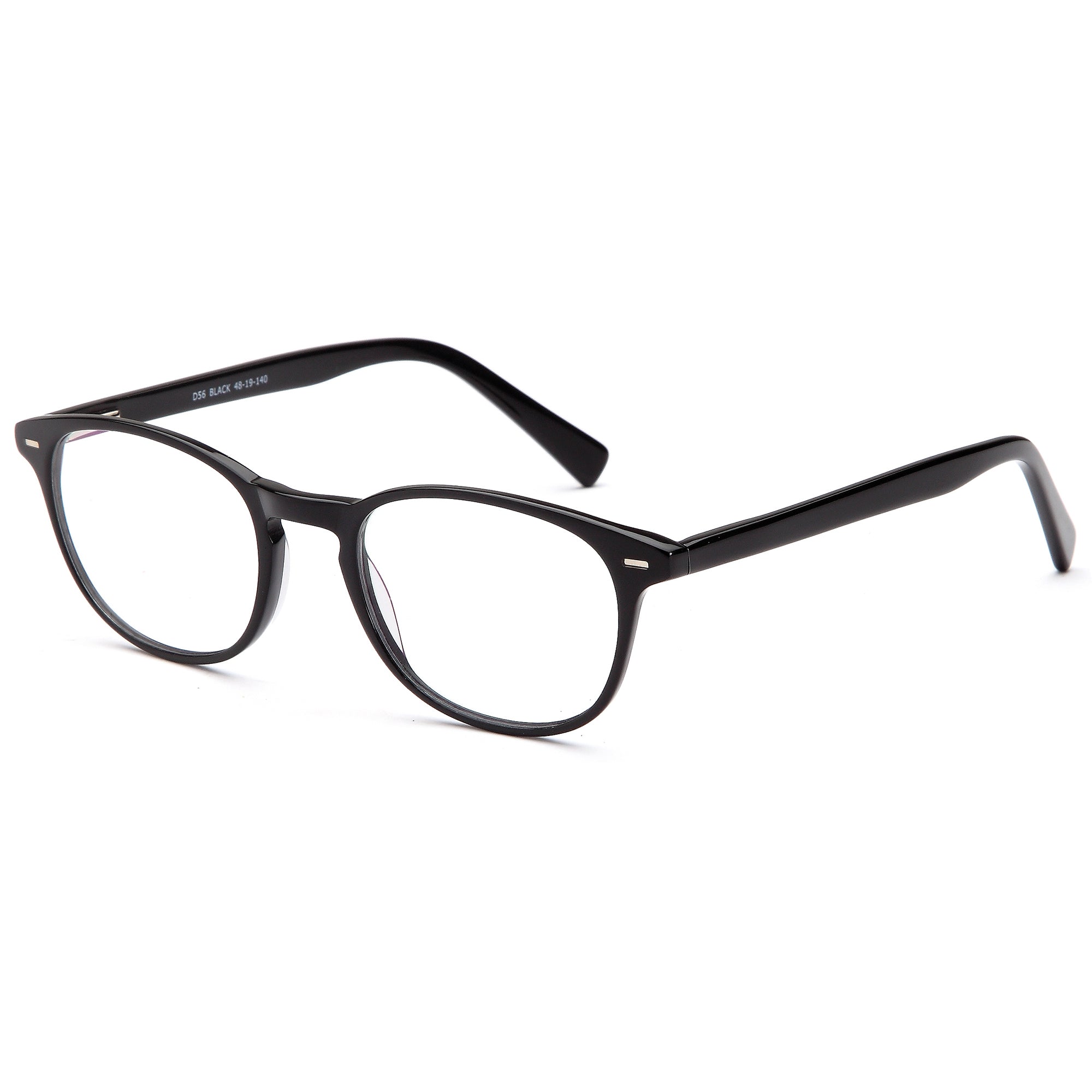 Brooklyn D56 Black Round Plastic Glasses – Unisex Full Rim Eyewear
