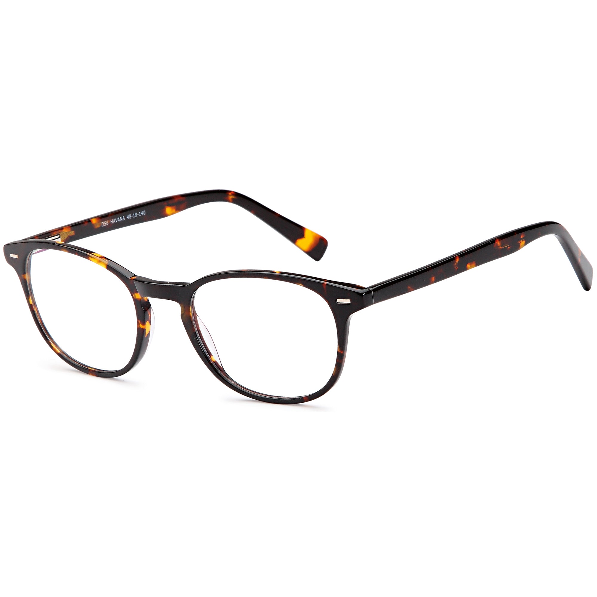 Brooklyn D56 Havana Round Plastic Glasses – Unisex Full Rim Eyewear