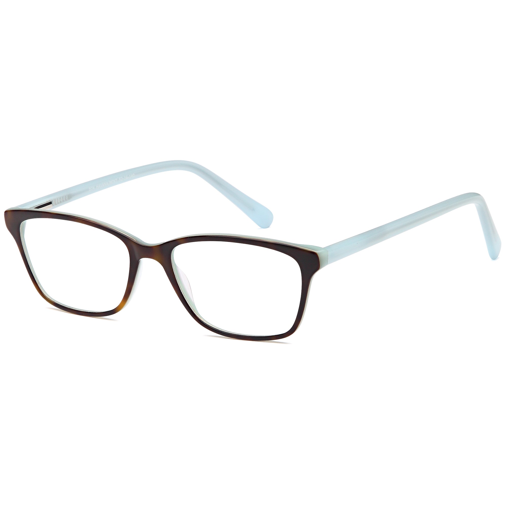 Brooklyn D74 Havana/Mint Square Plastic Glasses – Women Full Rim Eyewear