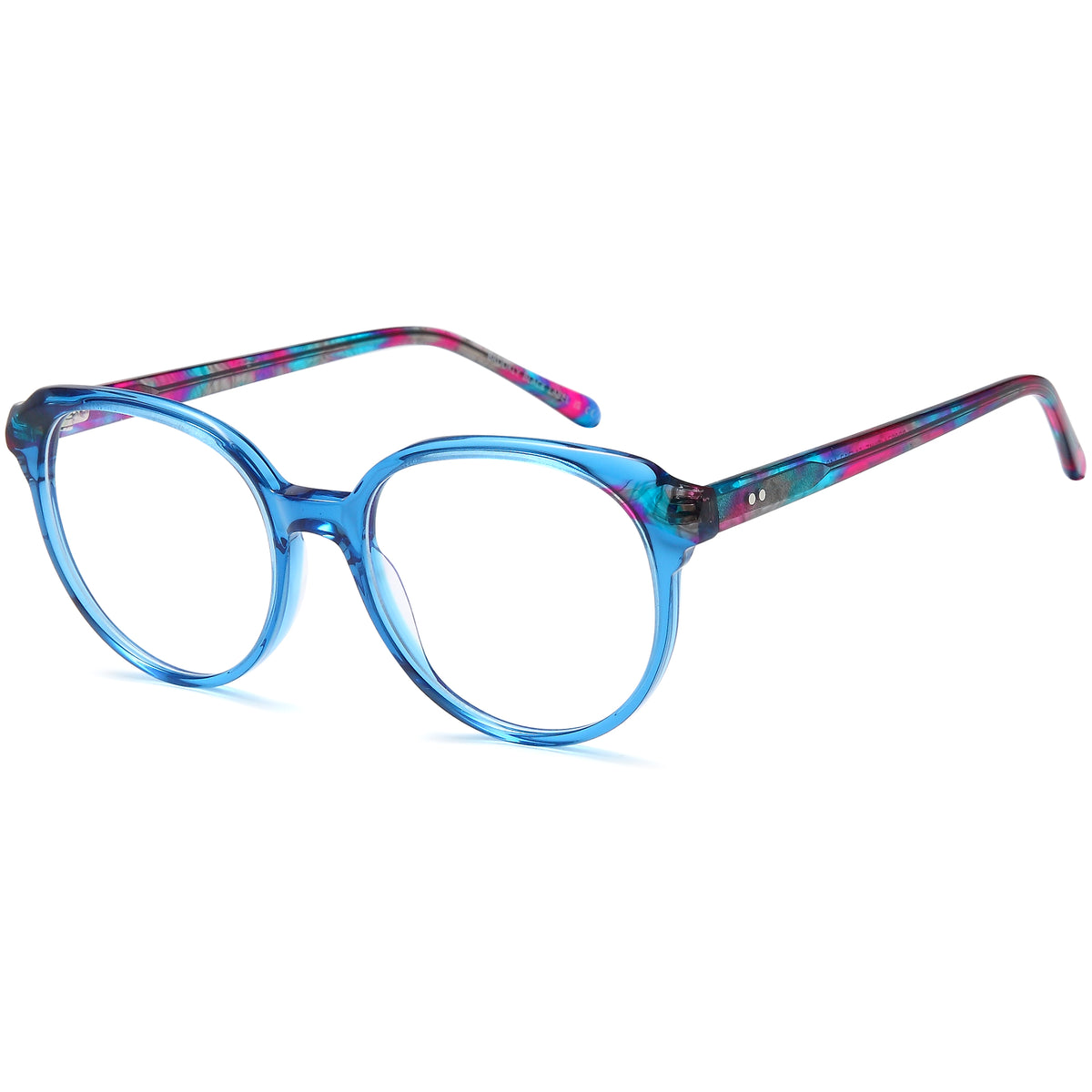 BROOKLYN BLACK LABEL DB9974 Blue Round Plastic Glasses – Women Full Rim Eyewear