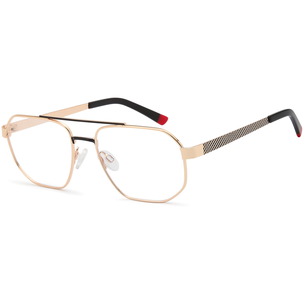 BROOKLYN BLACK LABEL DB9979 Gold/Black Square Metal Glasses – Men Full Rim Eyewear