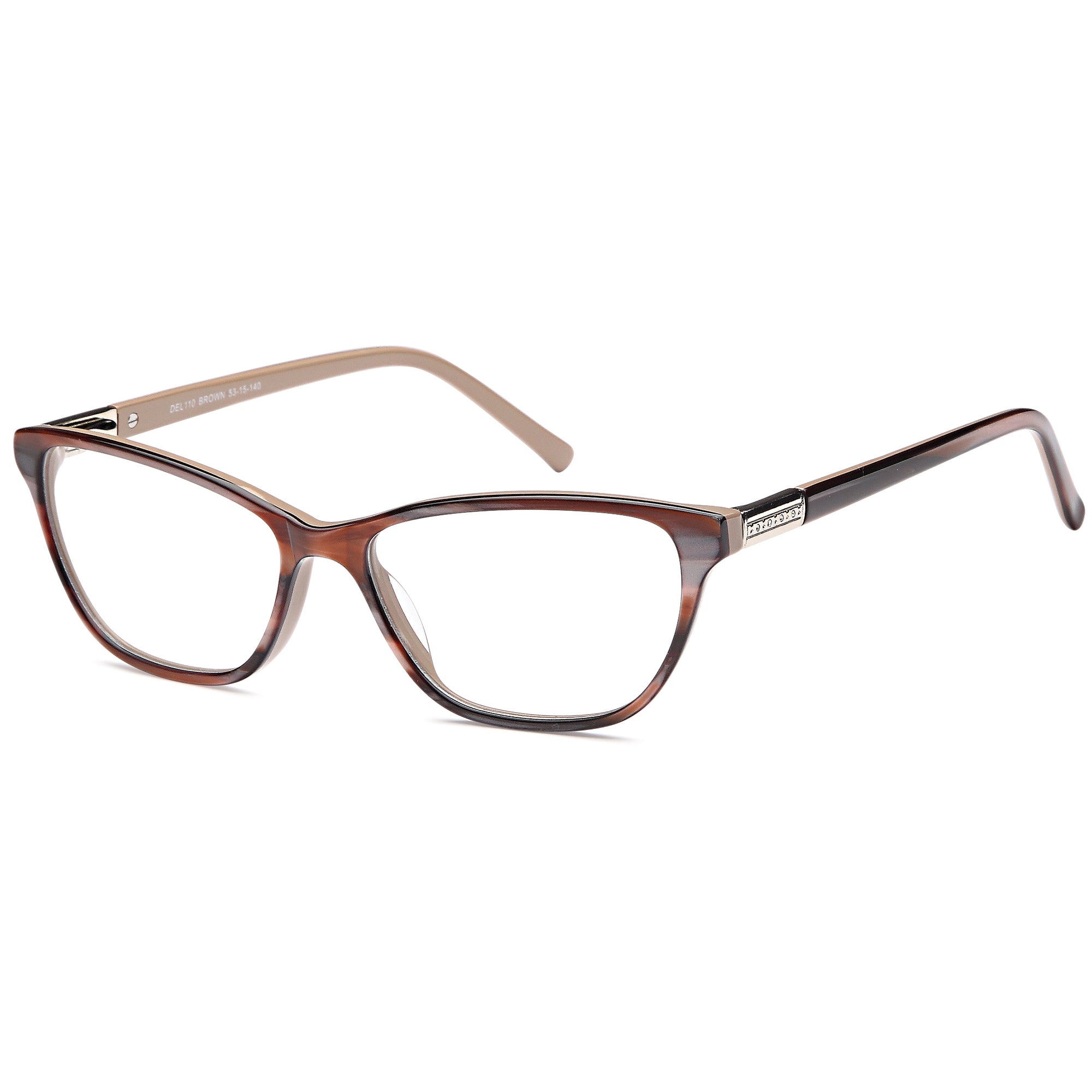 Delancy DEL110 Brown Square Plastic Glasses – Women Full Rim Eyewear