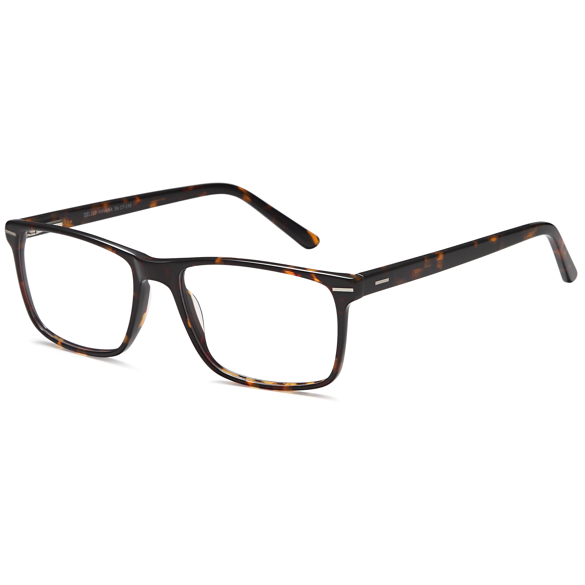 Delancy DEL139 Havana Square Plastic Glasses – Men Full Rim Eyewear