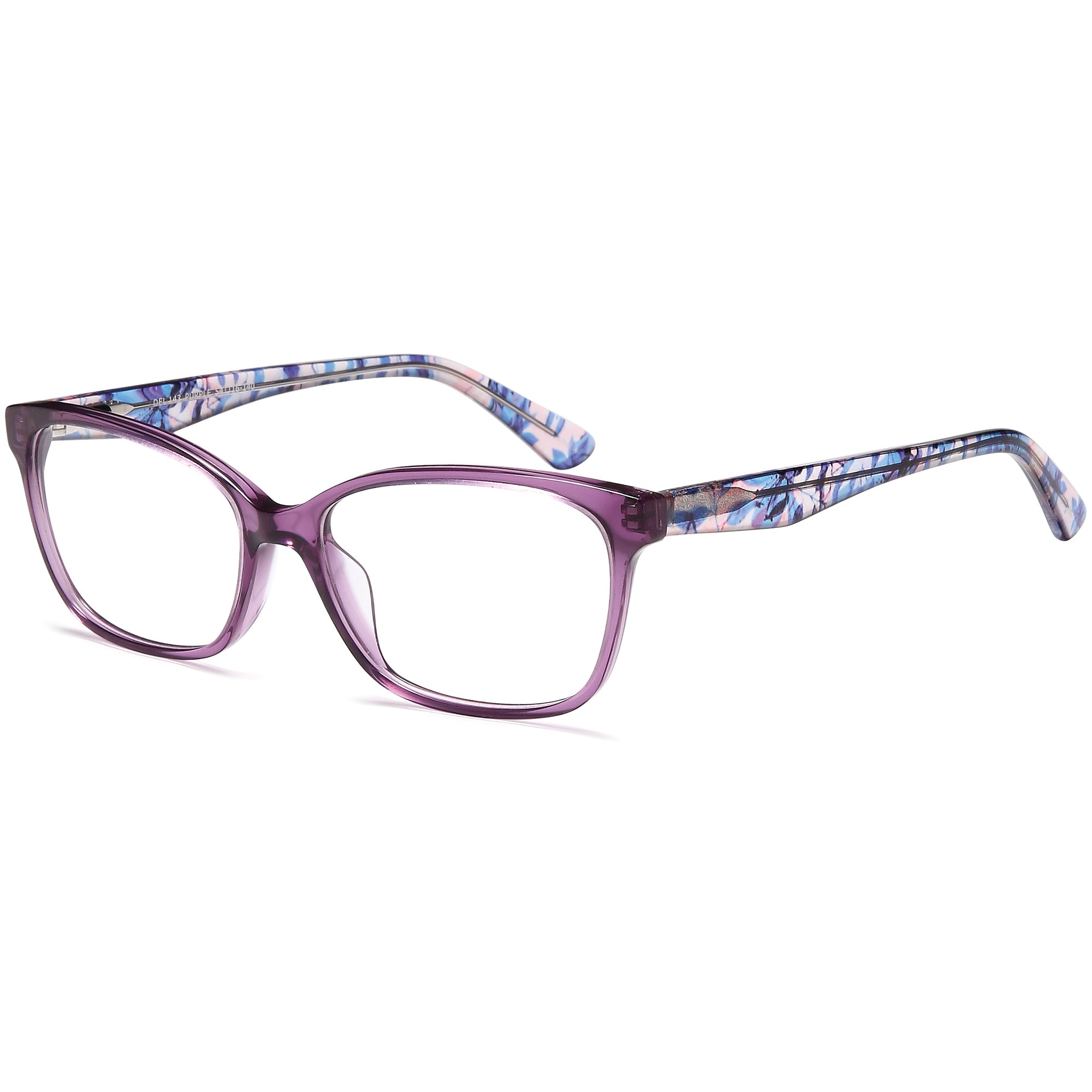 Delancy DEL143 Purple Square Plastic Glasses – Women Full Rim Eyewear