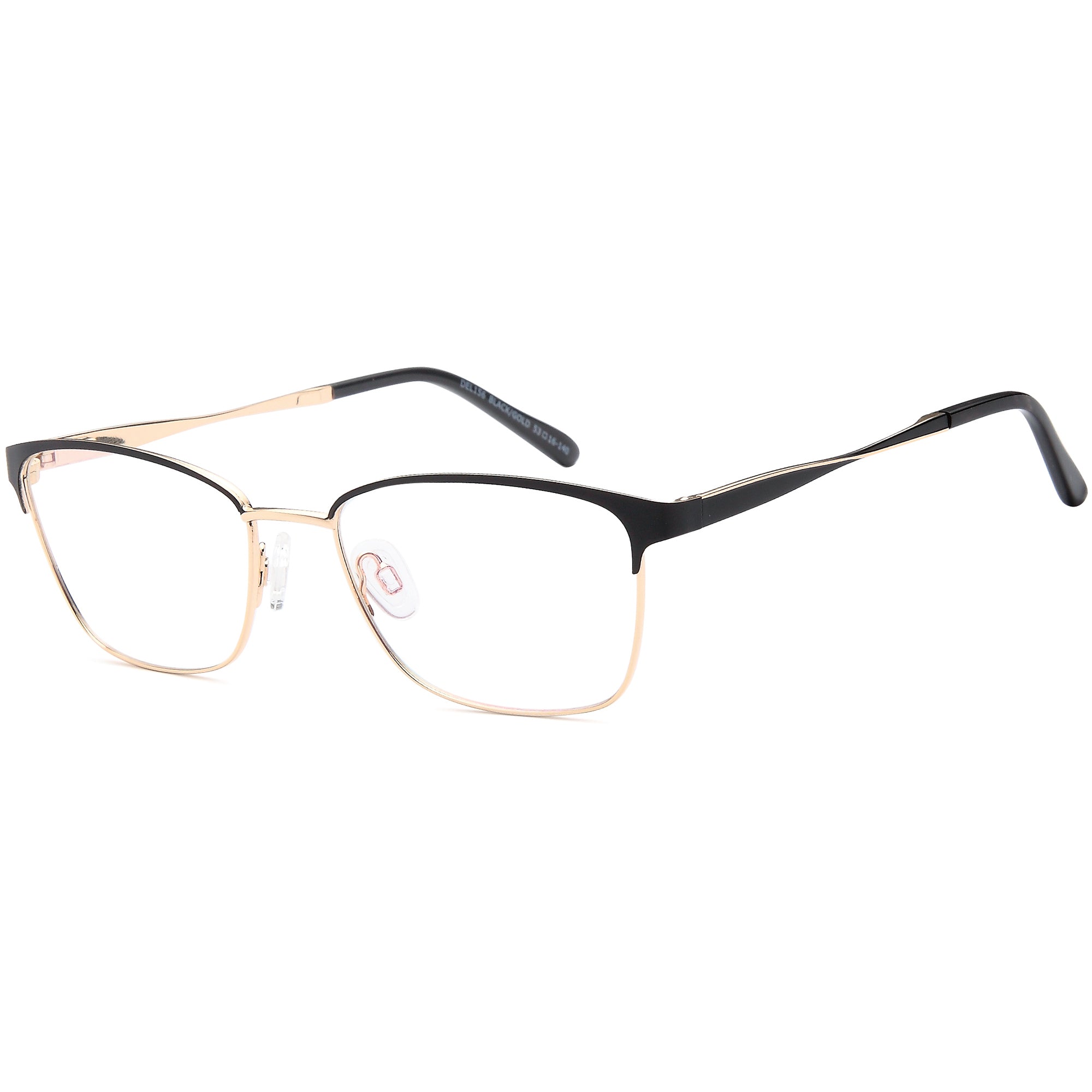 Delancy DEL156 Black/Gold Square Metal Glasses – Women Full Rim Eyewear