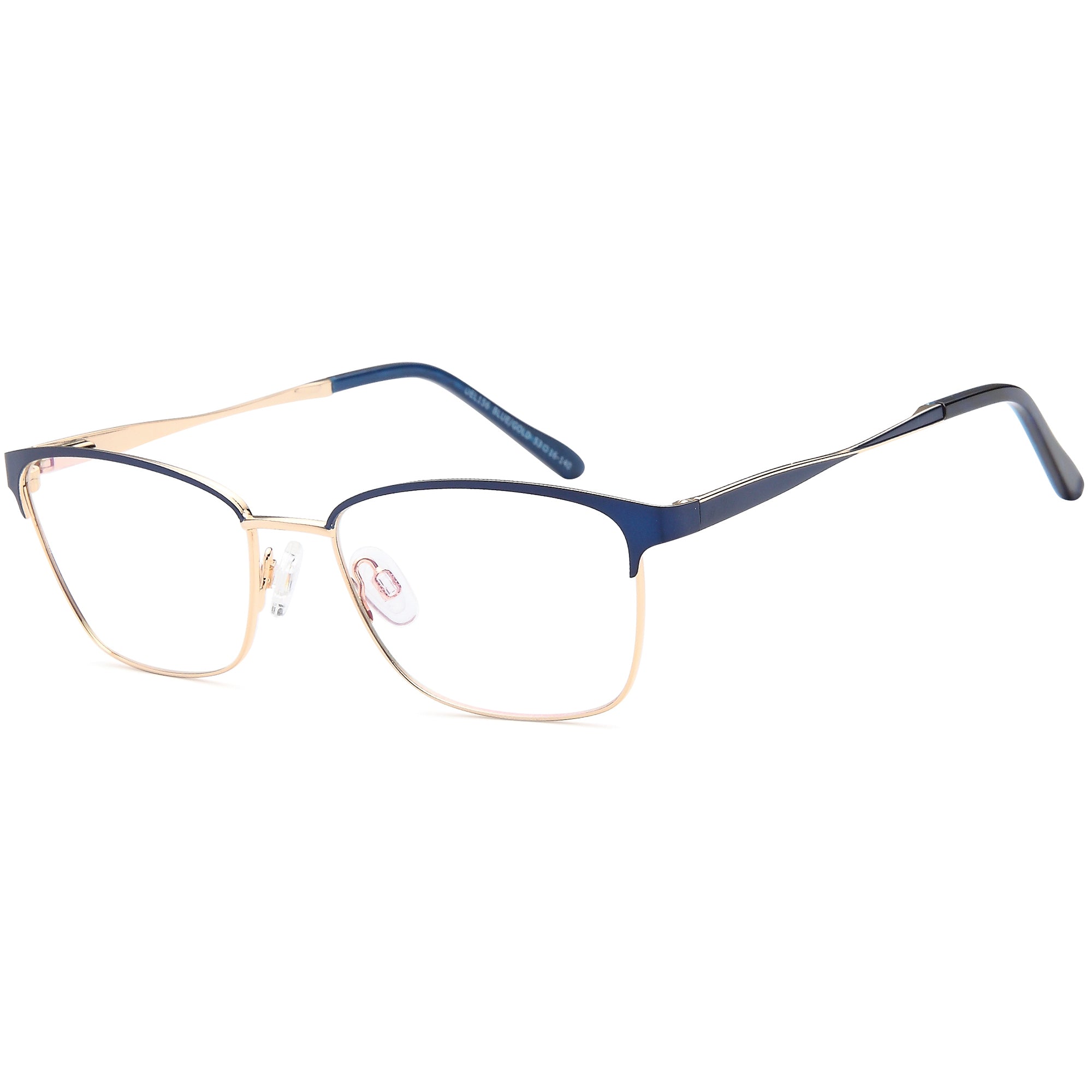 Delancy DEL156 Blue/Gold Square Metal Glasses – Women Full Rim Eyewear