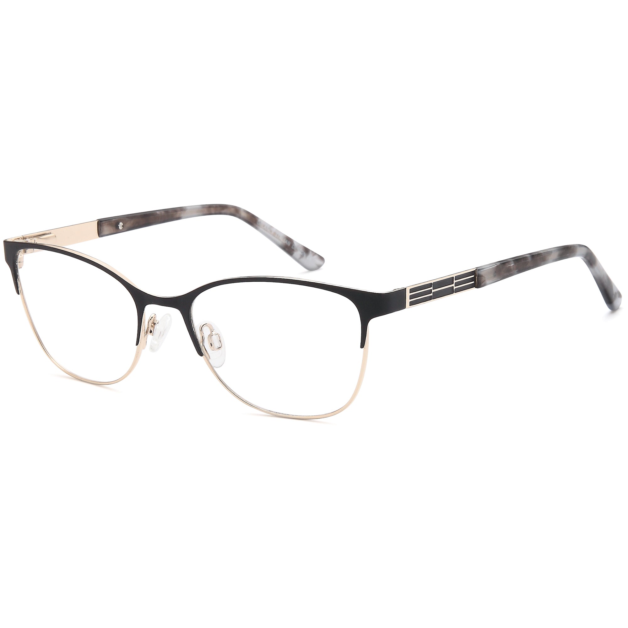 Delancy DEL157 Black/Gold Square Metal Glasses – Women Full Rim Eyewear